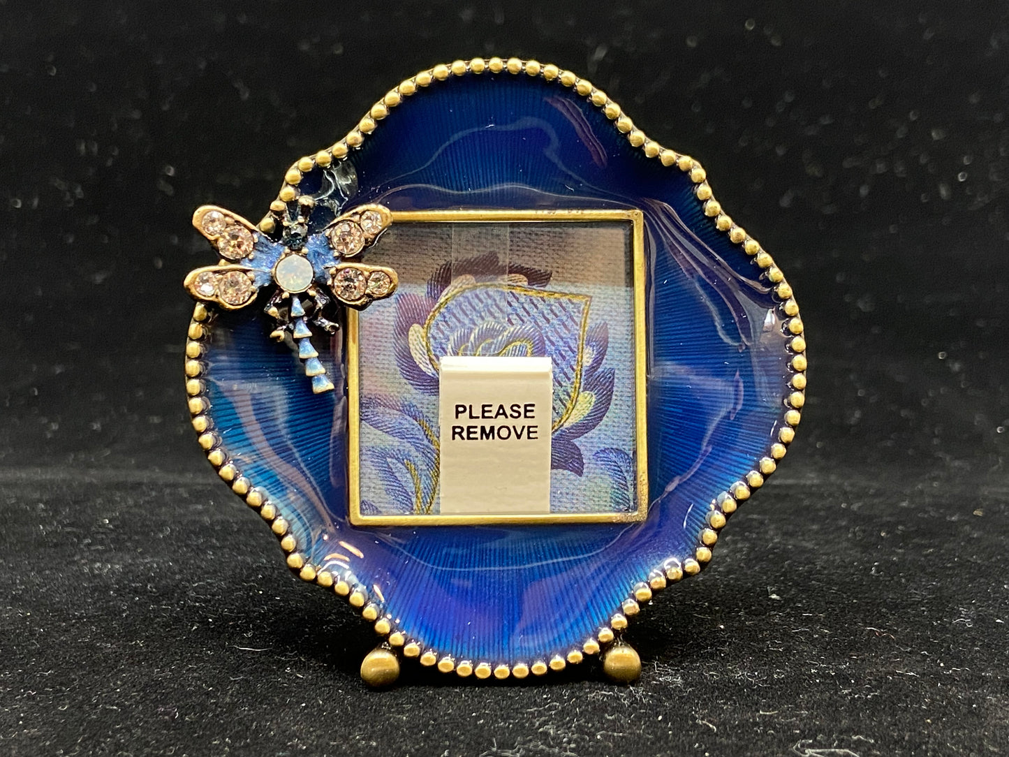 Jay Strongwater Miniature Blue Enamel Frame with Dragonfly (VQ2VY6)