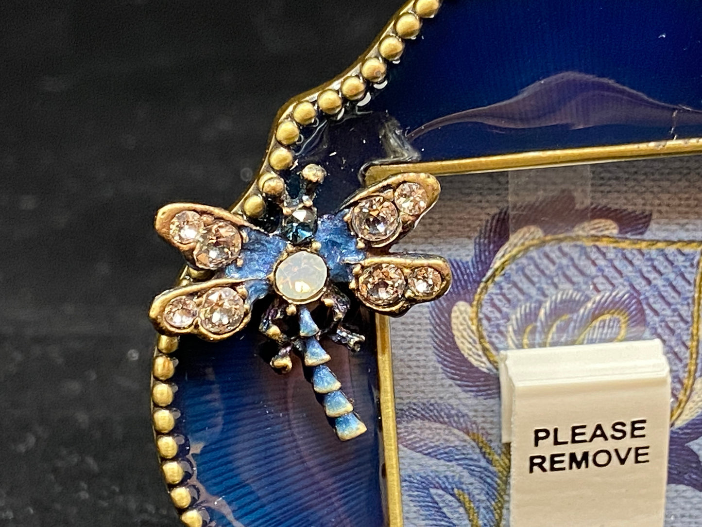 Jay Strongwater Miniature Blue Enamel Frame with Dragonfly (VQ2VY6)