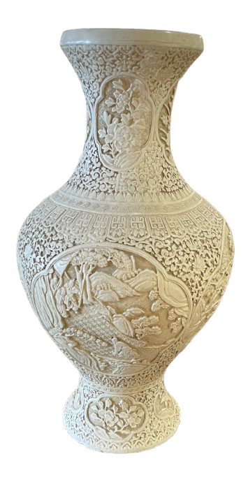 White Cinnabar Vase (0EA009)
