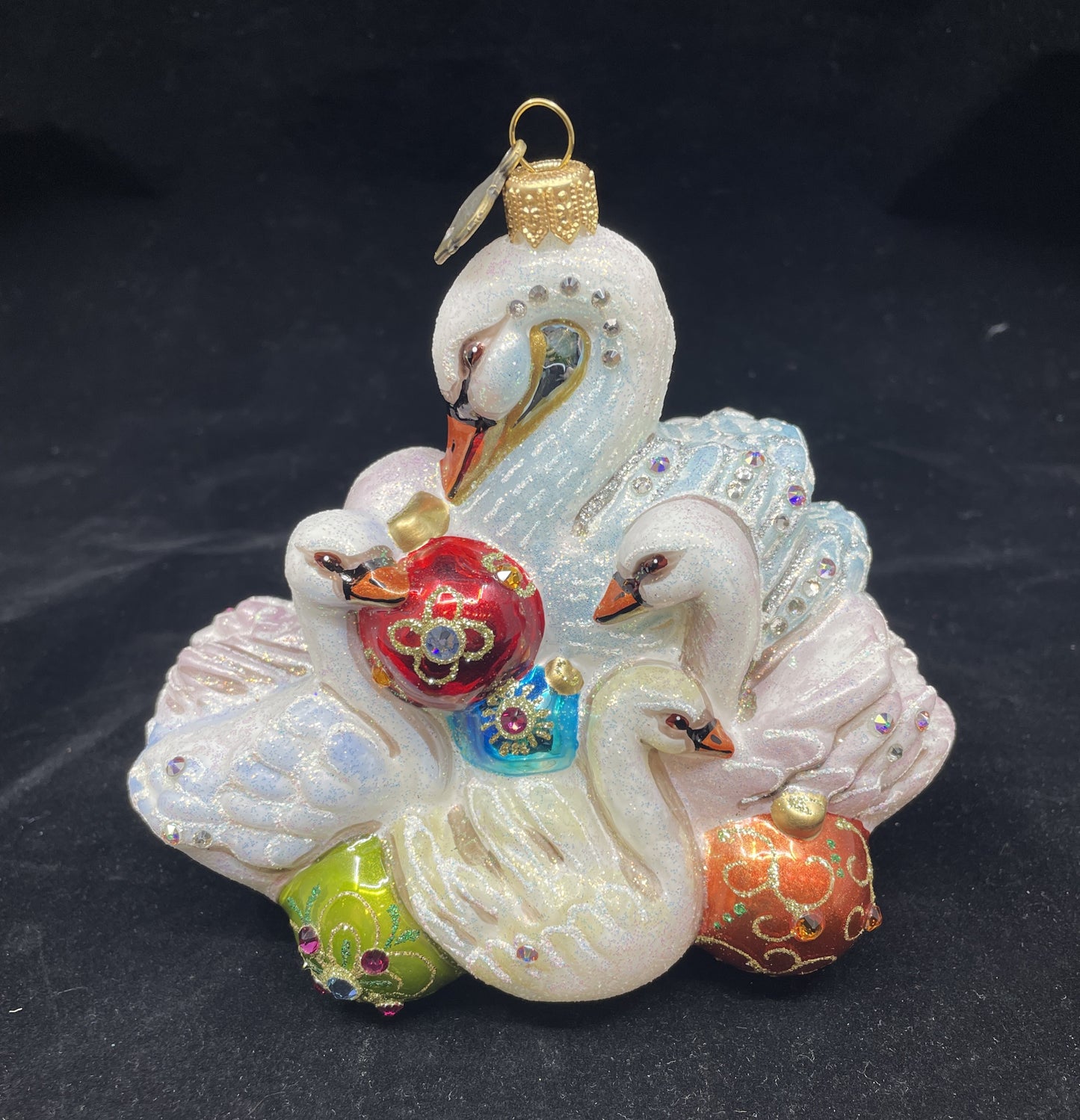 Jay Strongwater 6 swans a swimming (0IK010)