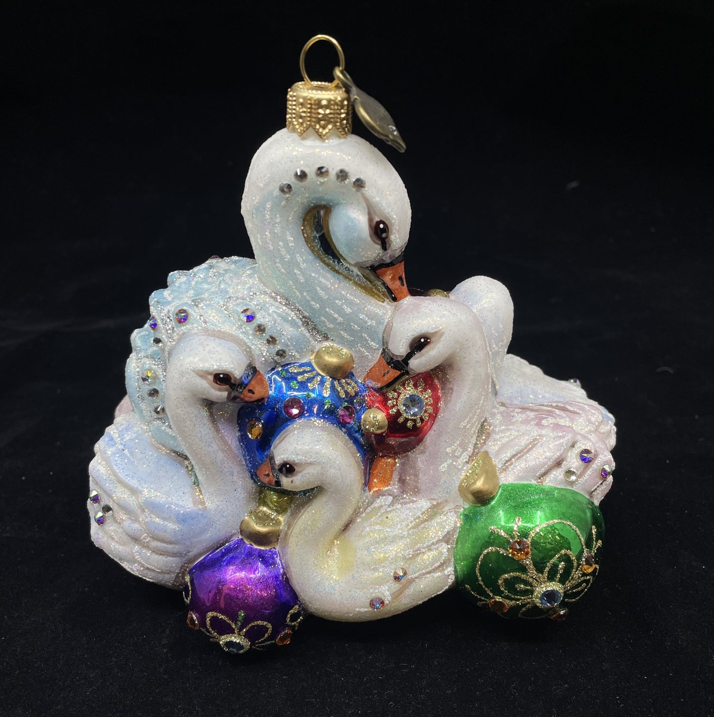 Jay Strongwater 6 swans a swimming (0IK010)