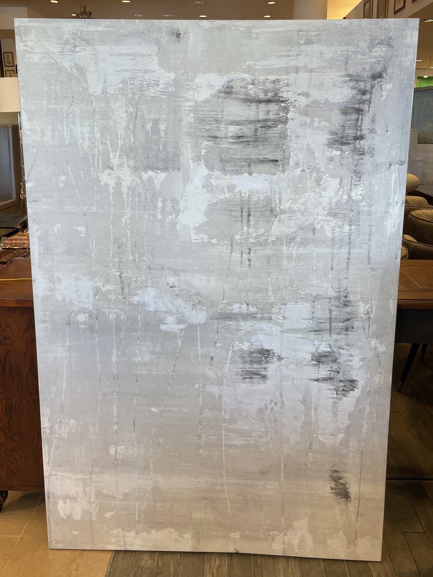 John Beard Hand Embellished Art, Abstract in Gray (01D01Q)