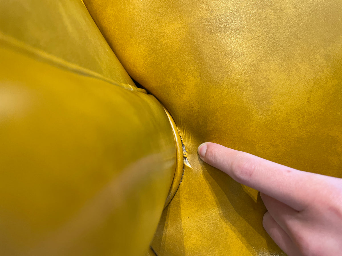 Mid Century Mustard Vinyl Chair on Casters, AS IS (Five available 0PB001)