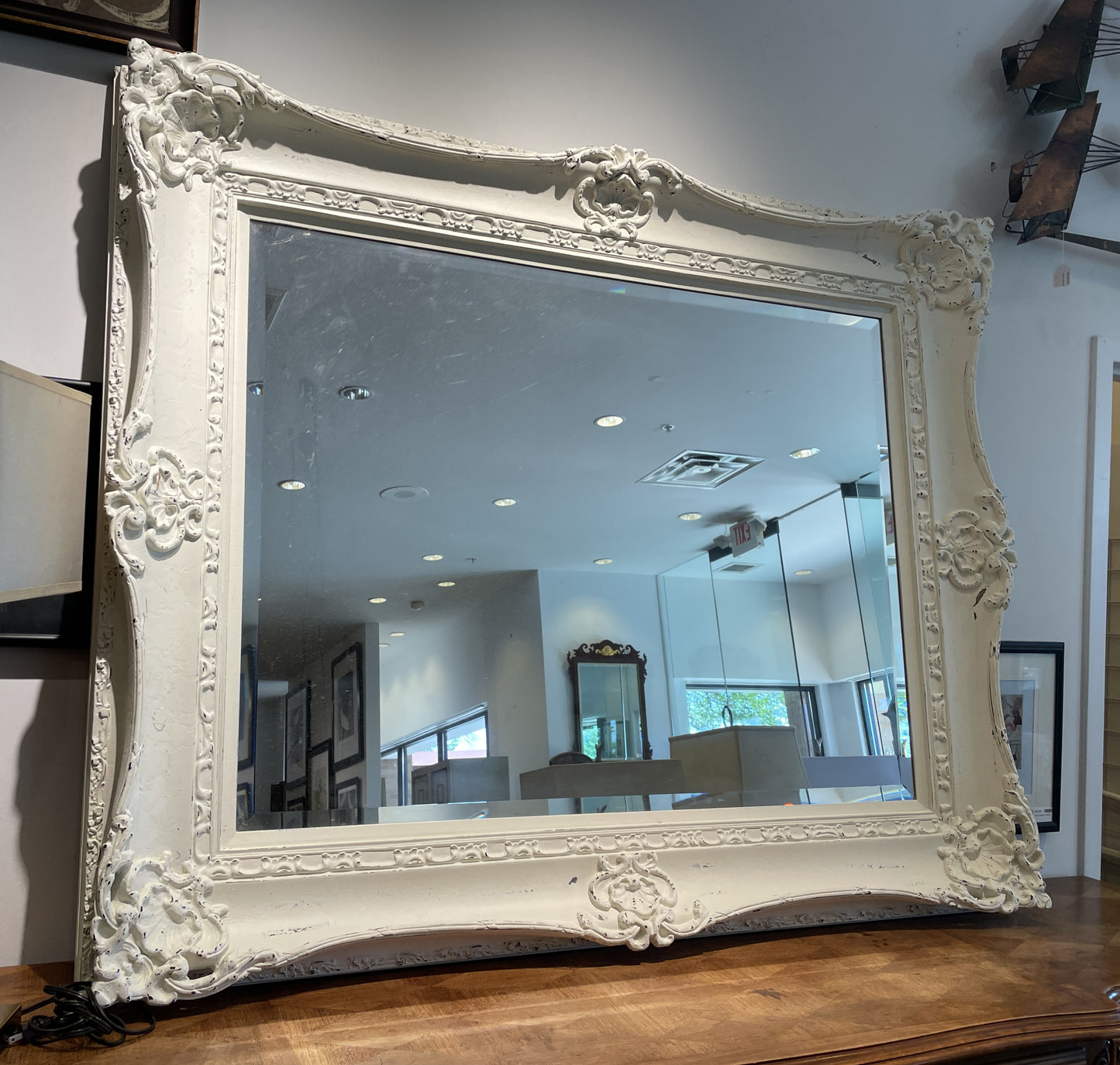 Shabby Chic Faux Finished Mirror, Oversized (01D01R)