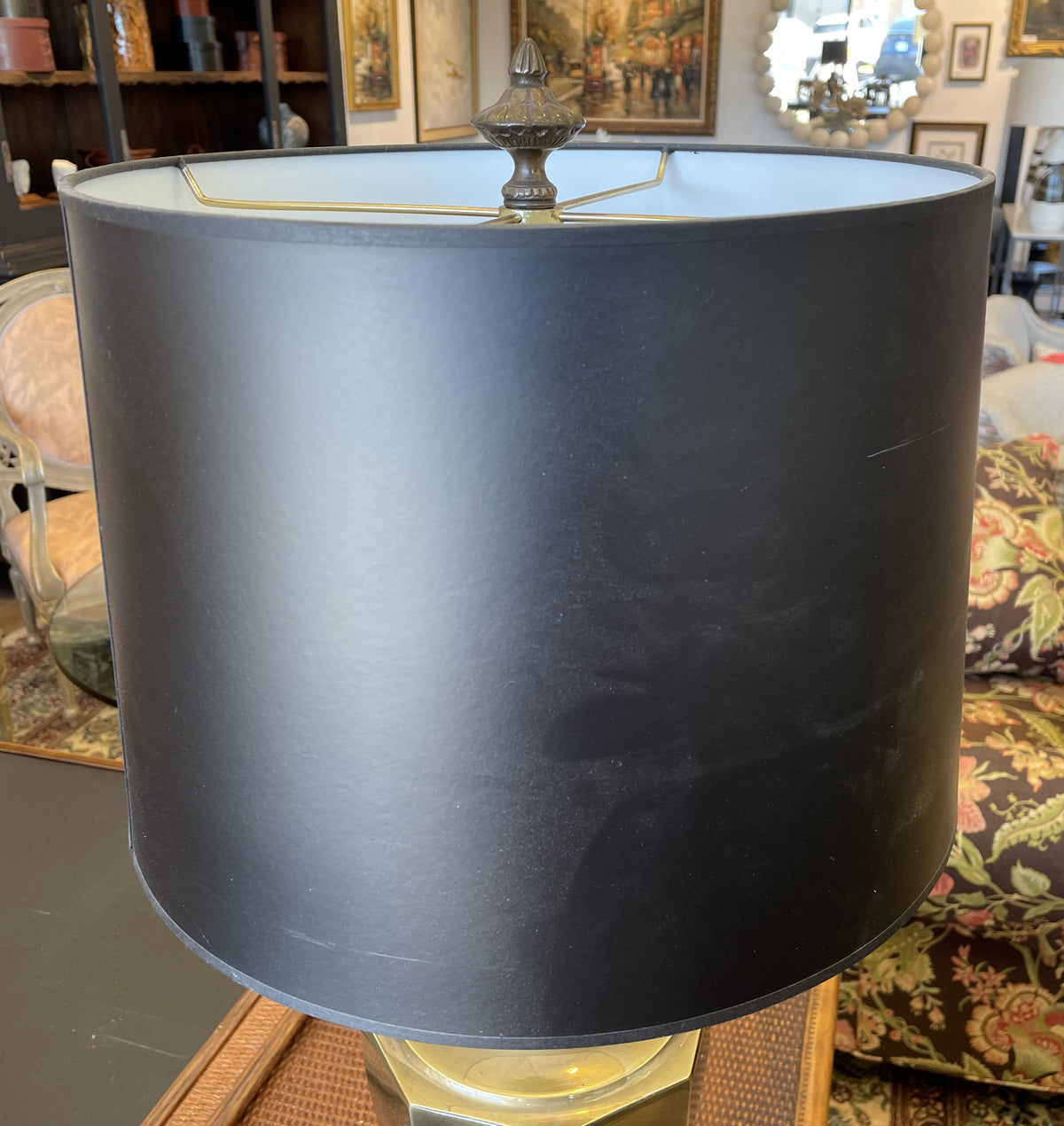 Frederick Cooper Brass Urn Lamp with Black Shade (Two available 0Q6002)