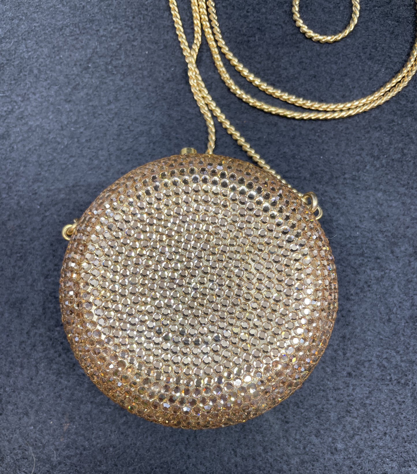 Judith Leiber Tiny Gold Circle Minaudiere, AS IS (0MC001)