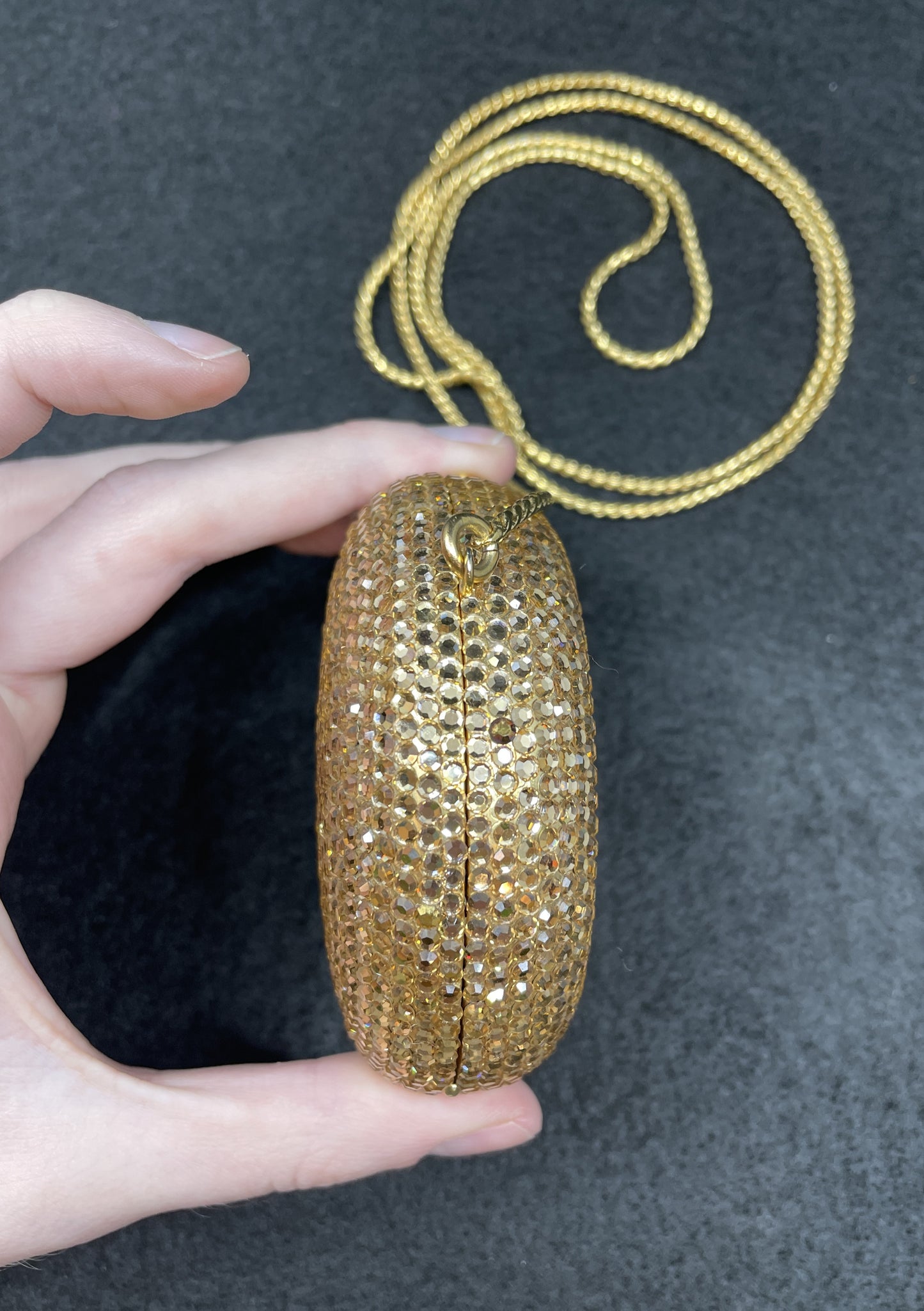 Judith Leiber Tiny Gold Circle Minaudiere, AS IS (0MC001)
