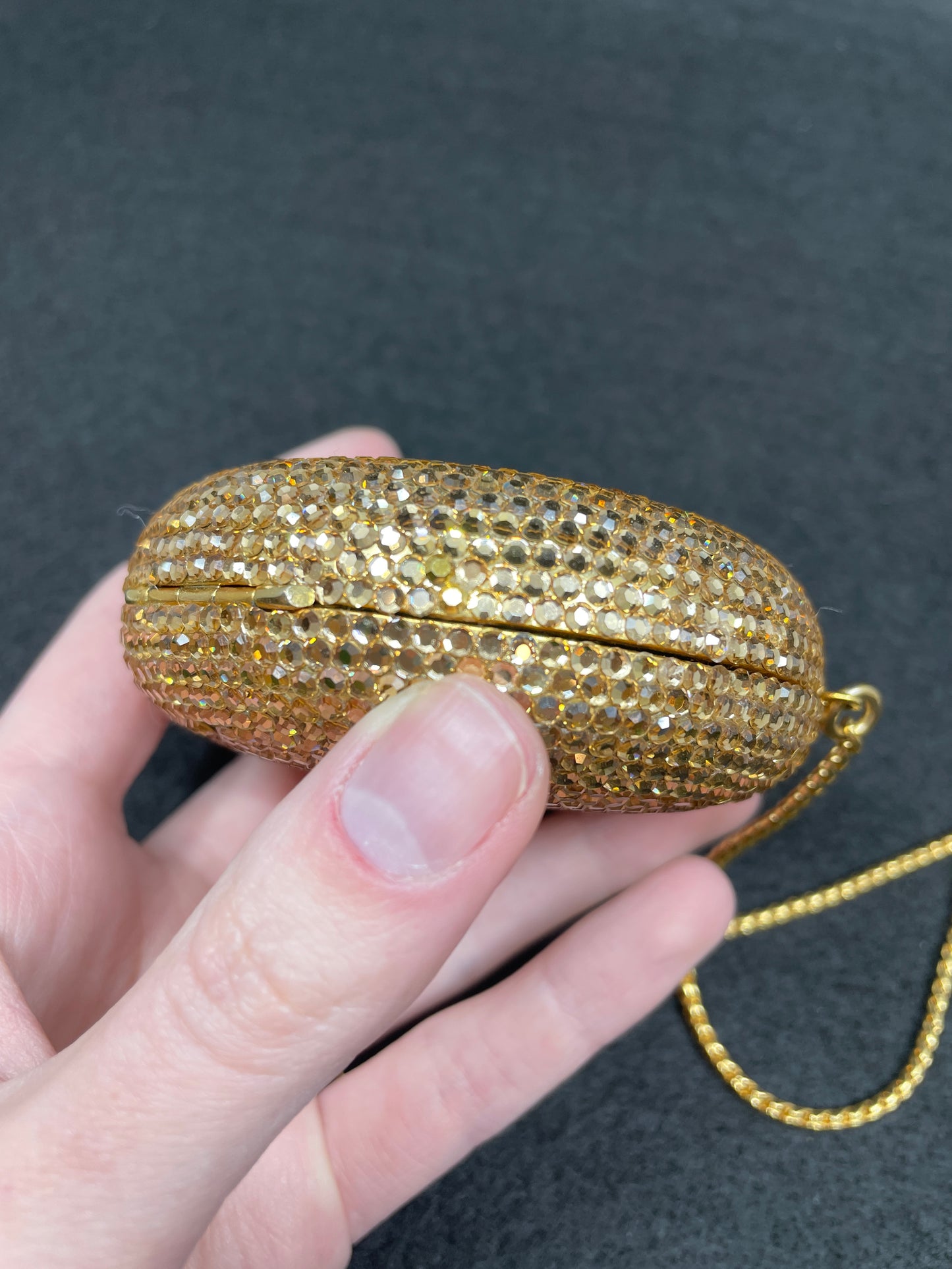 Judith Leiber Tiny Gold Circle Minaudiere, AS IS (0MC001)