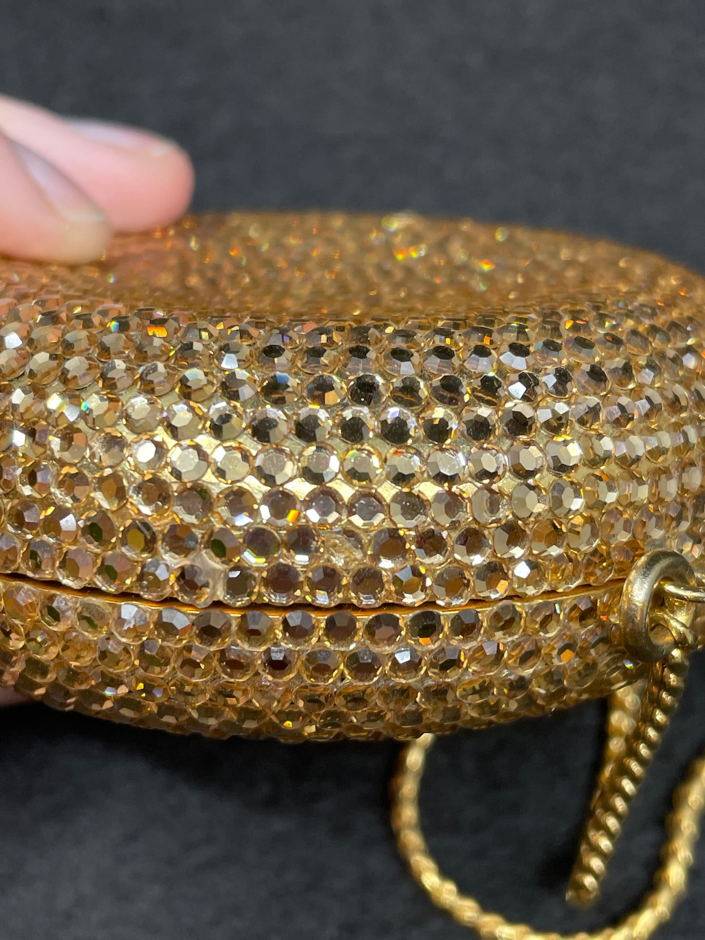 Judith Leiber Tiny Gold Circle Minaudiere, AS IS (0MC001)
