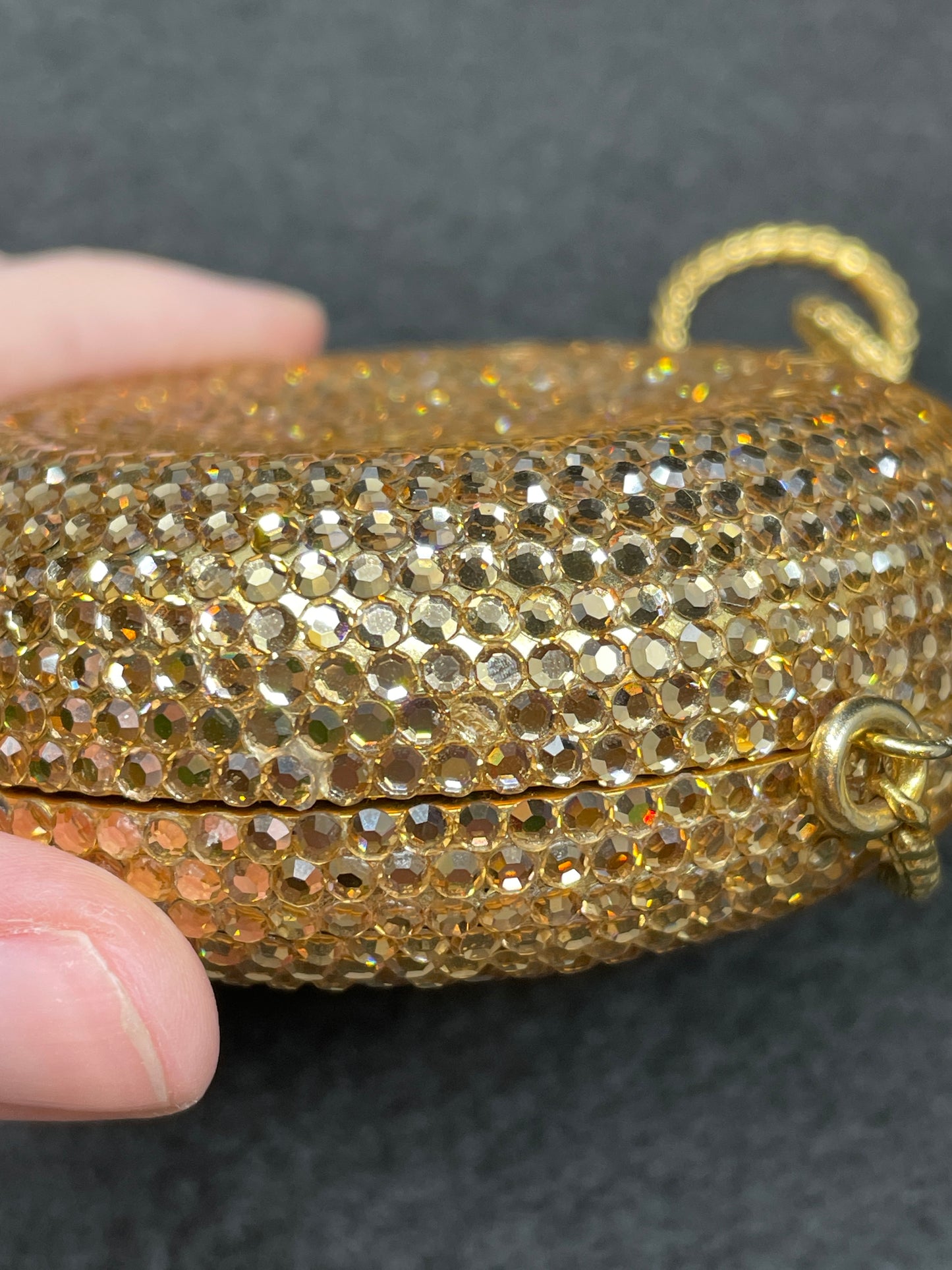 Judith Leiber Tiny Gold Circle Minaudiere, AS IS (0MC001)