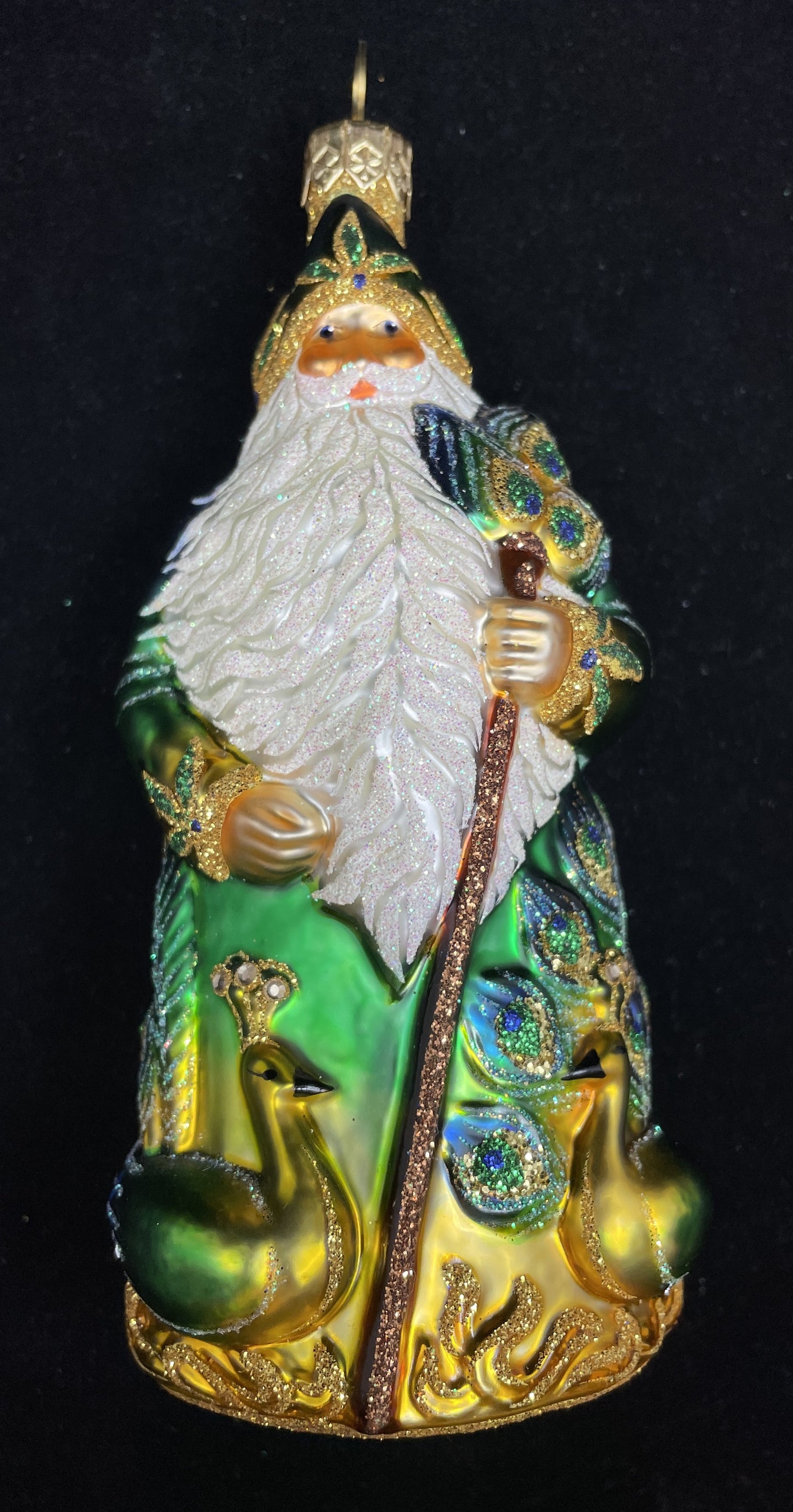 Patricia Breen Peacock Santa with Staff, small (0IK01G)