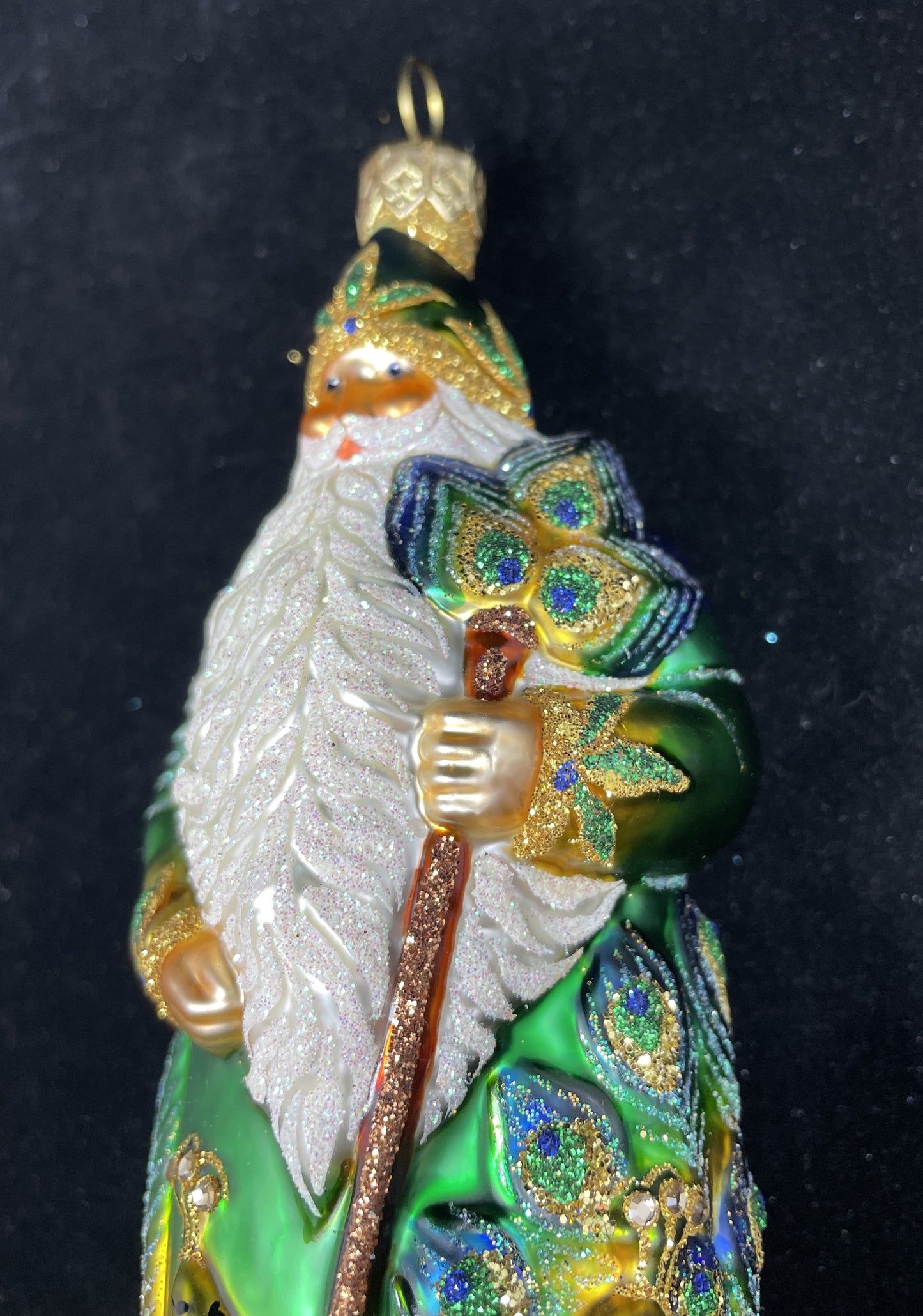 Patricia Breen Peacock Santa with Staff, small (0IK01G)