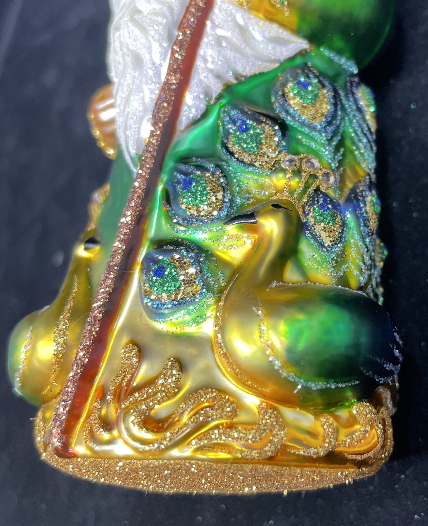 Patricia Breen Peacock Santa with Staff, small (0IK01G)