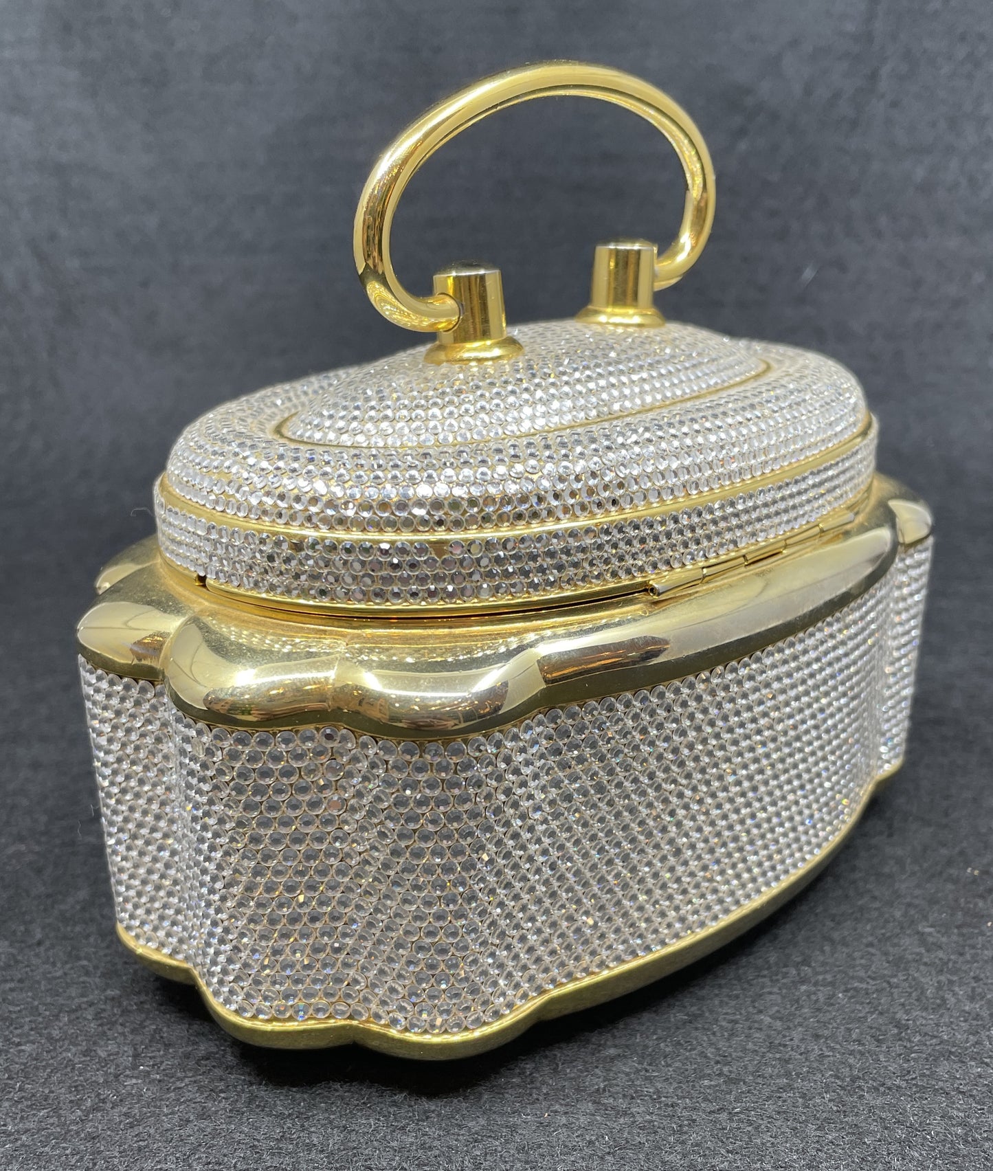 Judith Leiber Crystal Box Top Handle Minaudiere (0MC003)