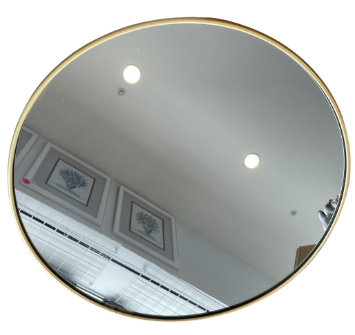 Gold Framed Round Mirror AS IS (01D00K)