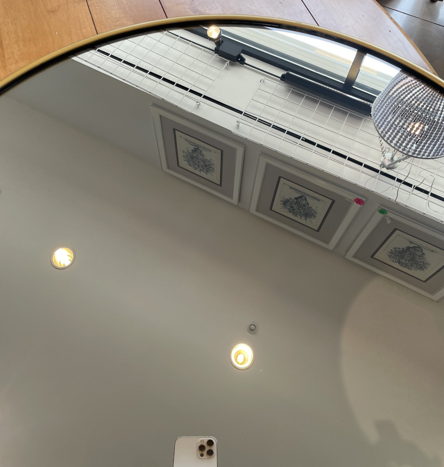 Gold Framed Round Mirror AS IS (01D00K)