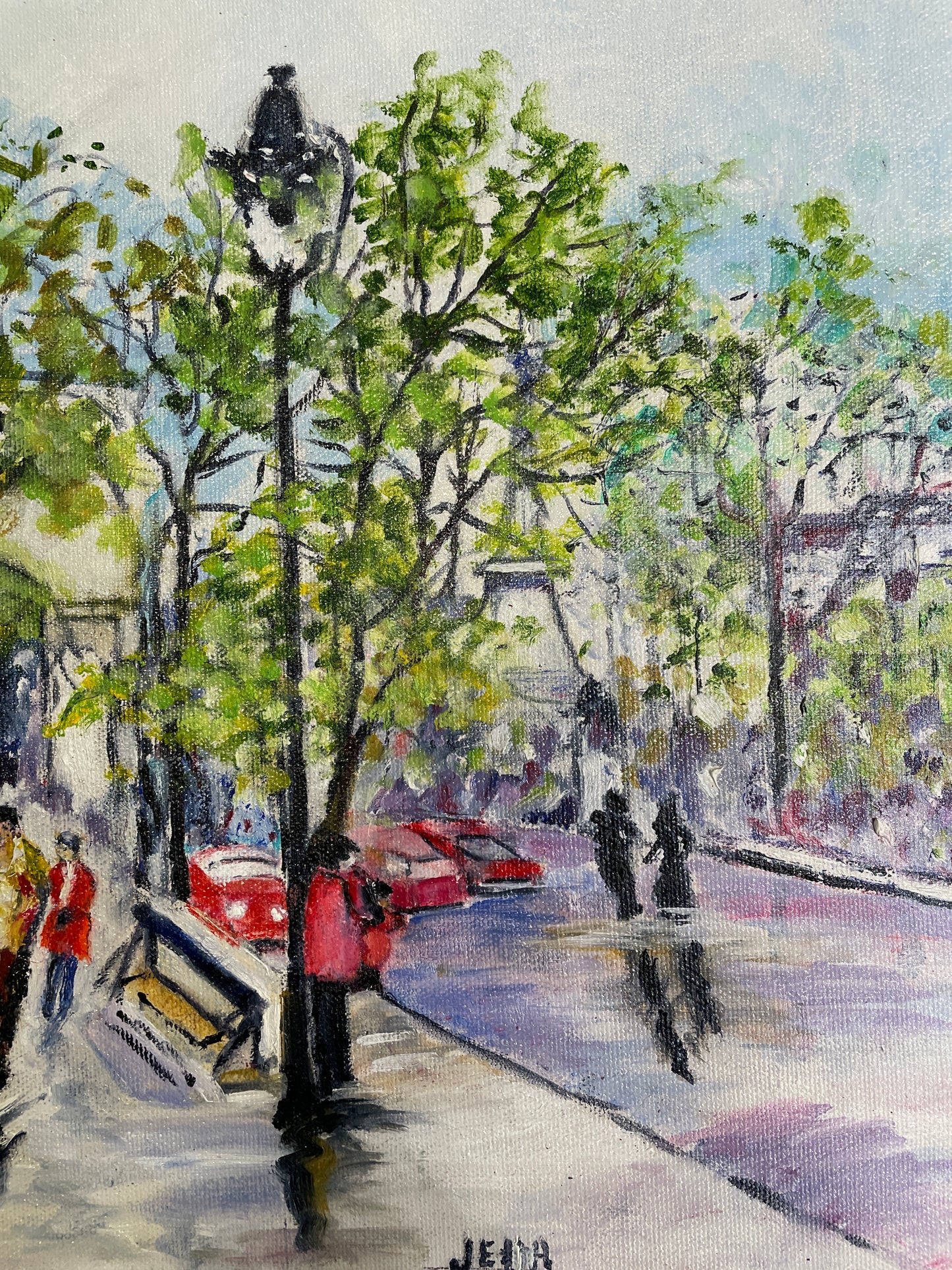 Jeanette Wittenberg, Cafe Scene Oil on Canvas (0I8005)