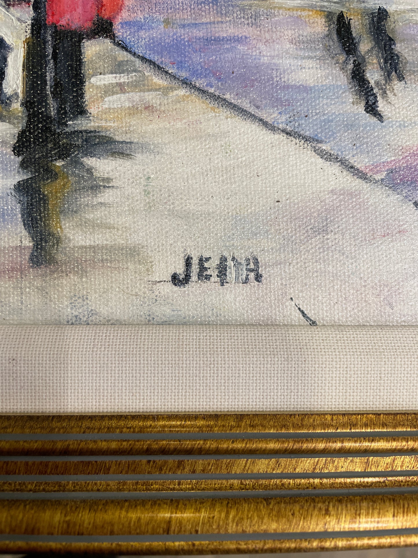 Jeanette Wittenberg, Cafe Scene Oil on Canvas (0I8005)