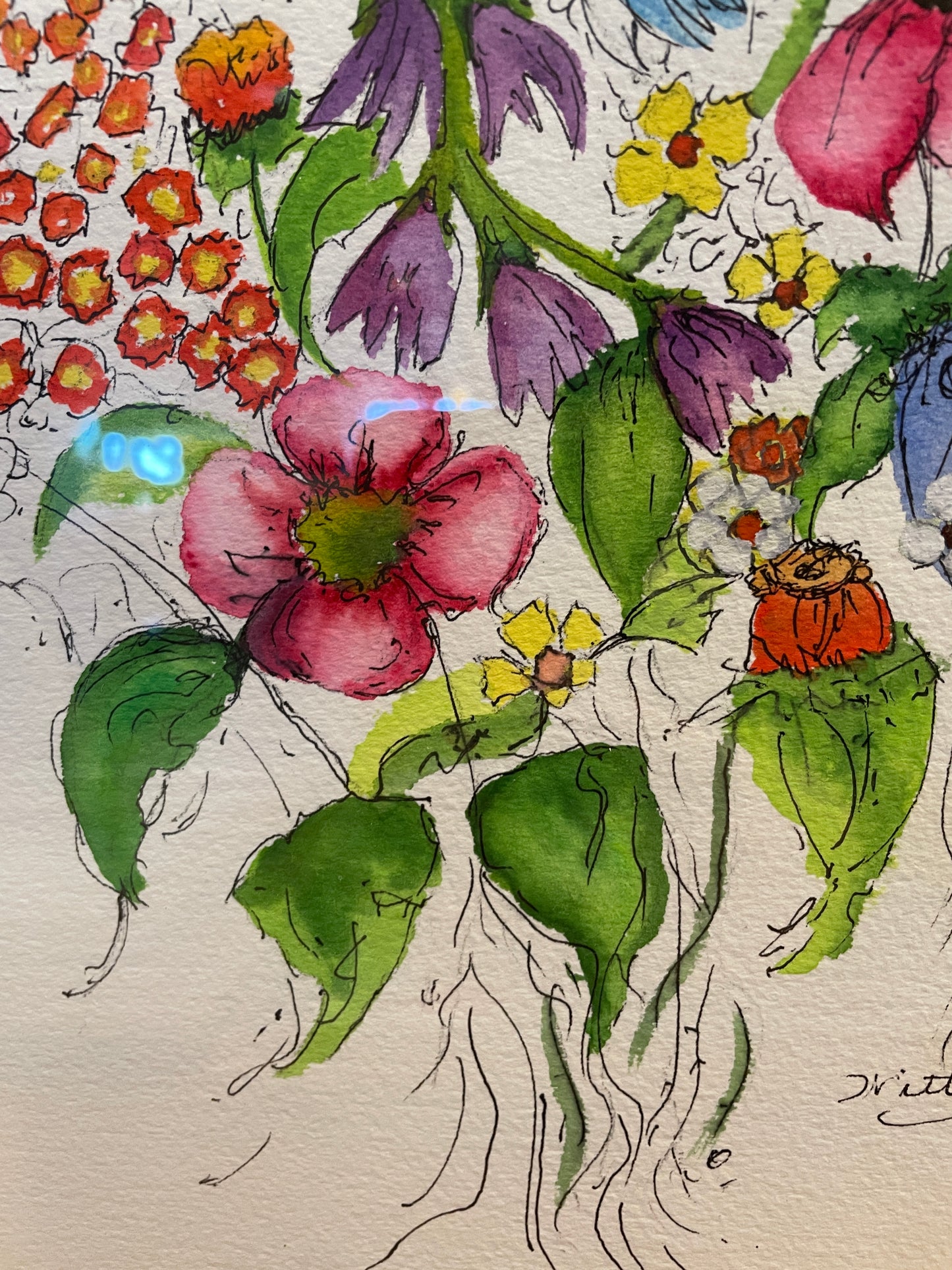 Jeanette Wittenberg, Watercolor, Bouquet of Flowers (0I8007)