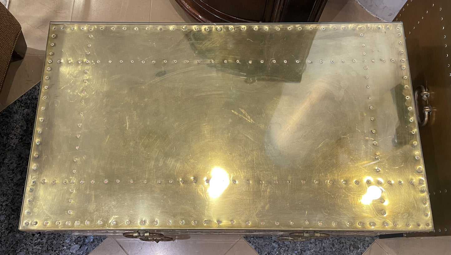 Vintage Sarried Brass 2 Drawer Coffee Table, 1970s (0MD002)