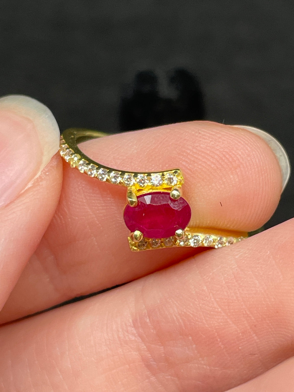 Gold, Diamond, Ruby Ring (0KA00R)