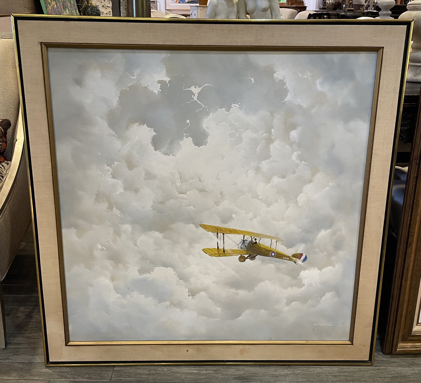 Al Devens Oil on Canvas, Bi-Plane, 1970s (0MD004)