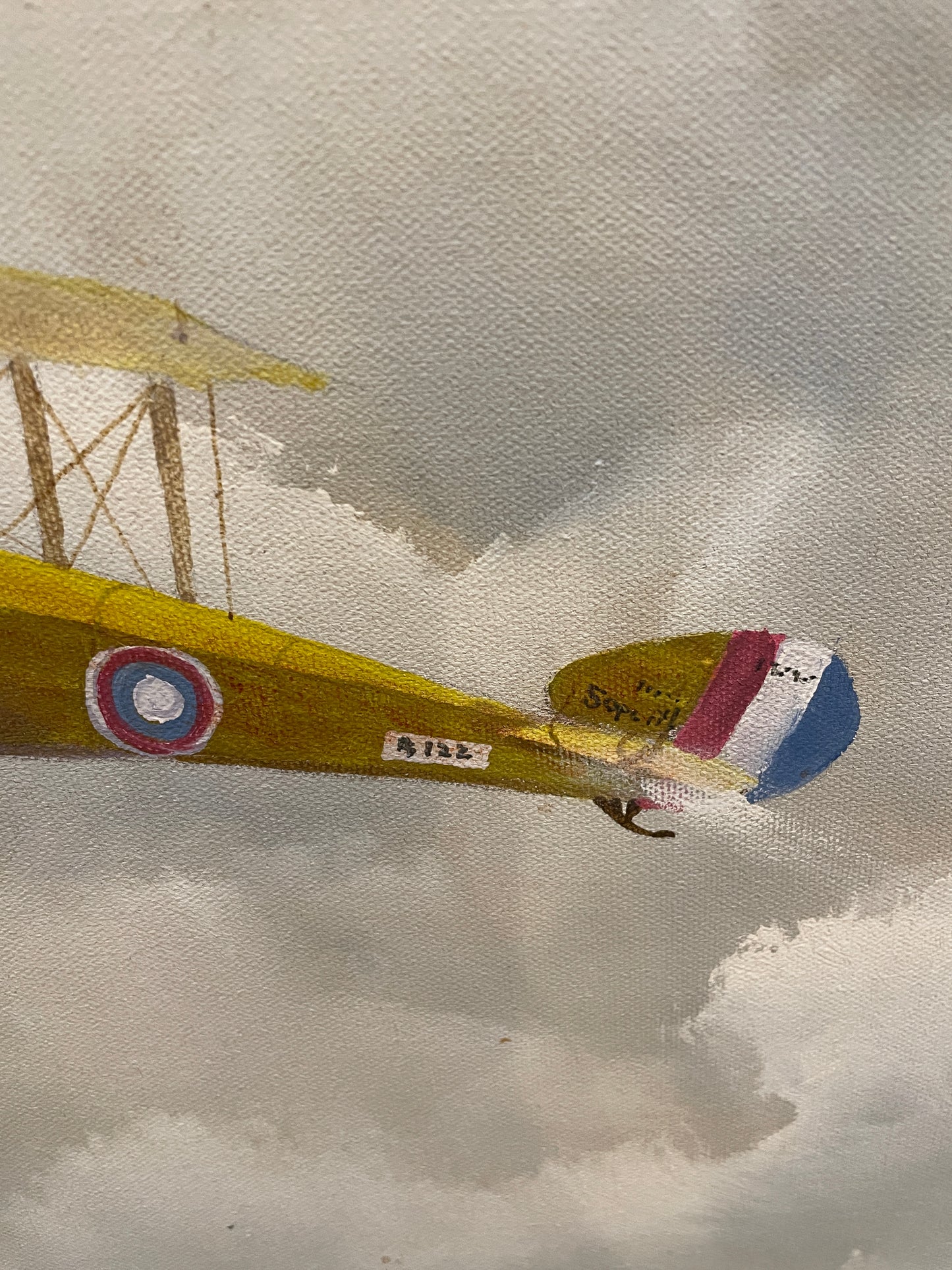 Al Devens Oil on Canvas, Bi-Plane, 1970s (0MD004)