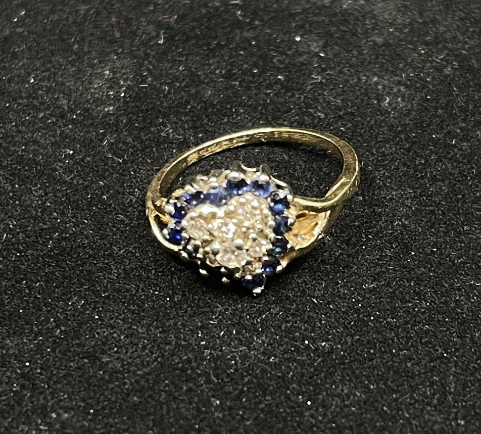 Sapphire and Diamond Heart Ring (0IM005)