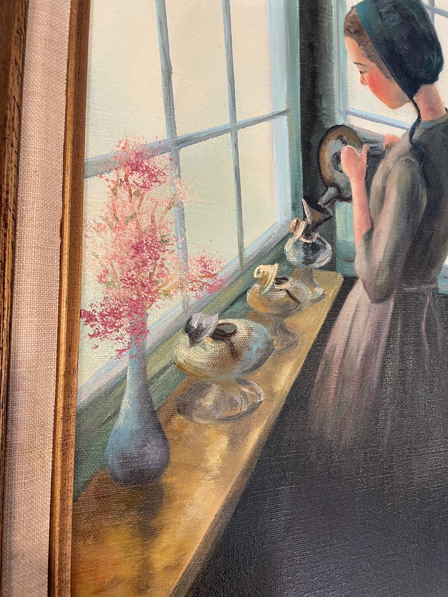 Oil on Canvas "Amish Girl", Signed T. Van Der Bilt (0JL01A)