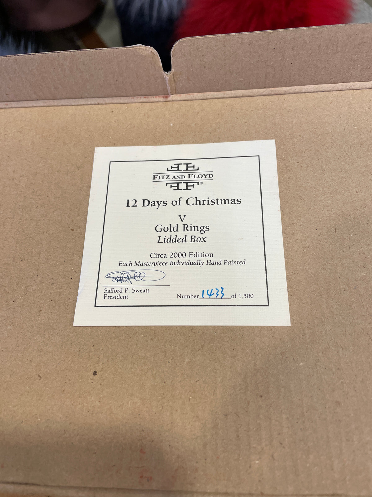 Fitz and Floyd 12 days of Christmas 5 Gold Rings (0Q7003)