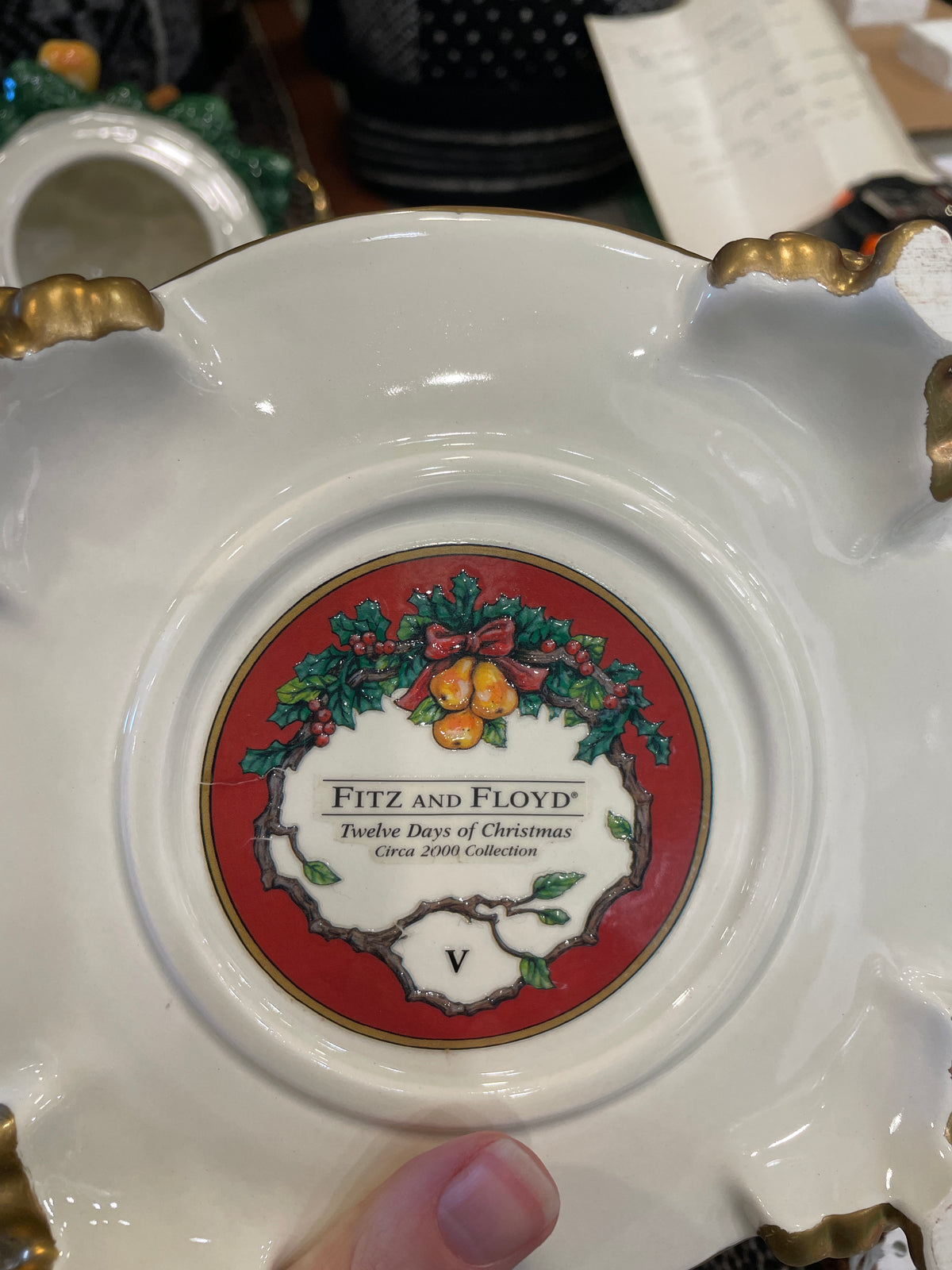 Fitz and Floyd 12 days of Christmas 5 Gold Rings (0Q7003)
