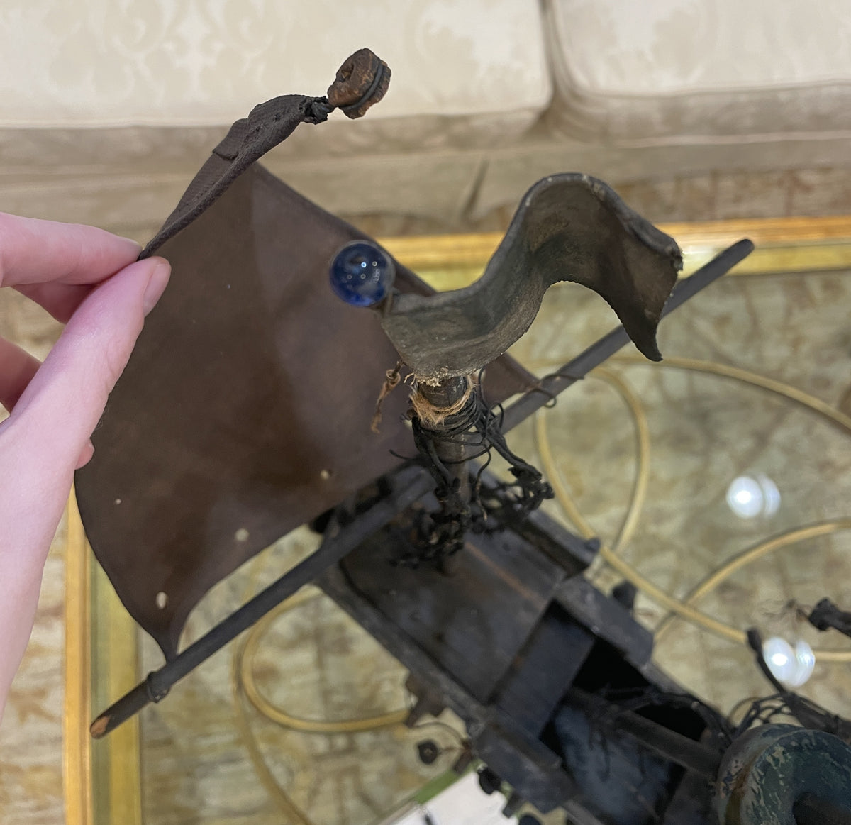 Antique Metal Spanish Galleon Ship, AS IS (0JL01K)