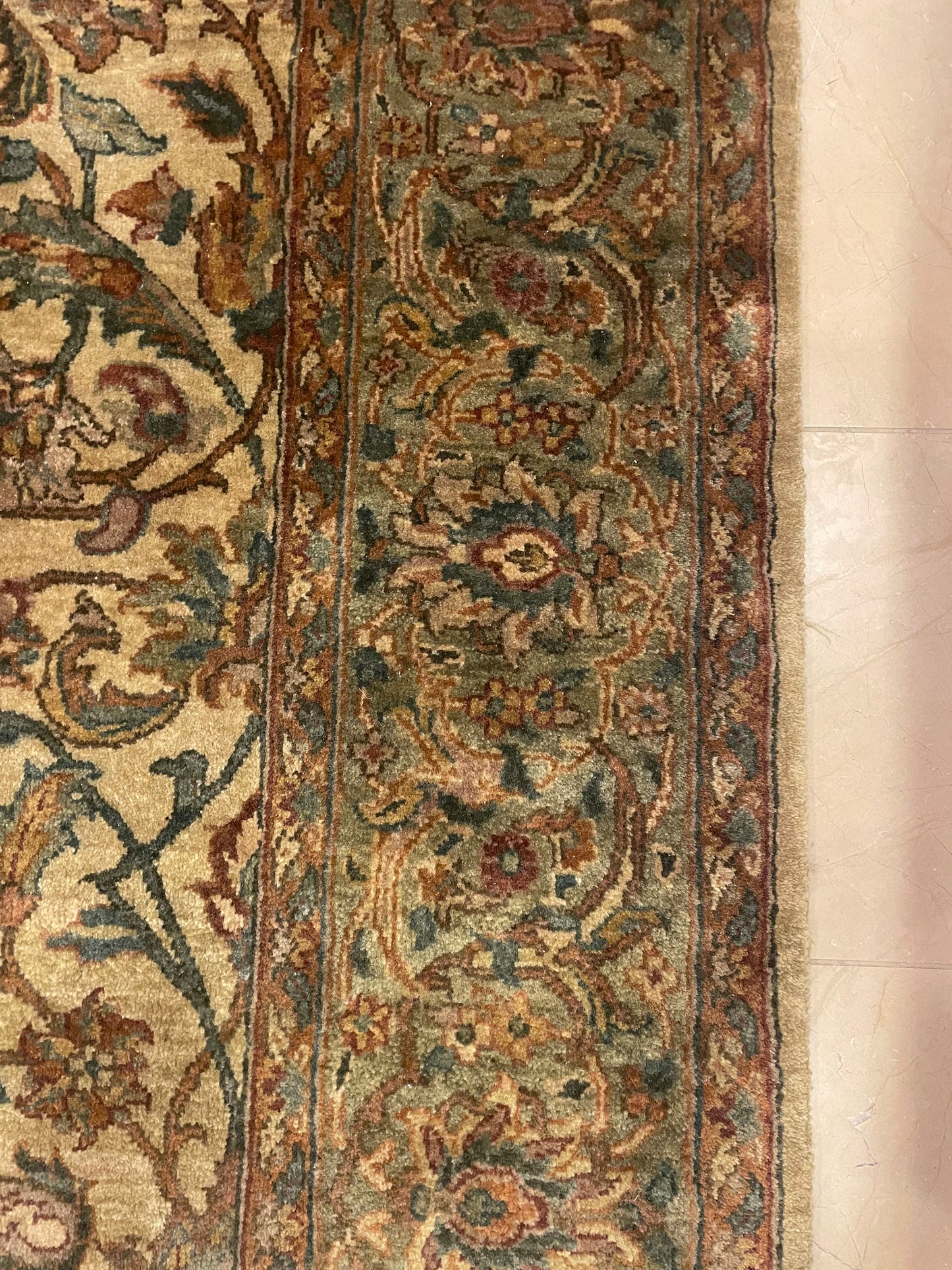 Hand Knotted Green Floral Rug 6x9 (KLTFGD)