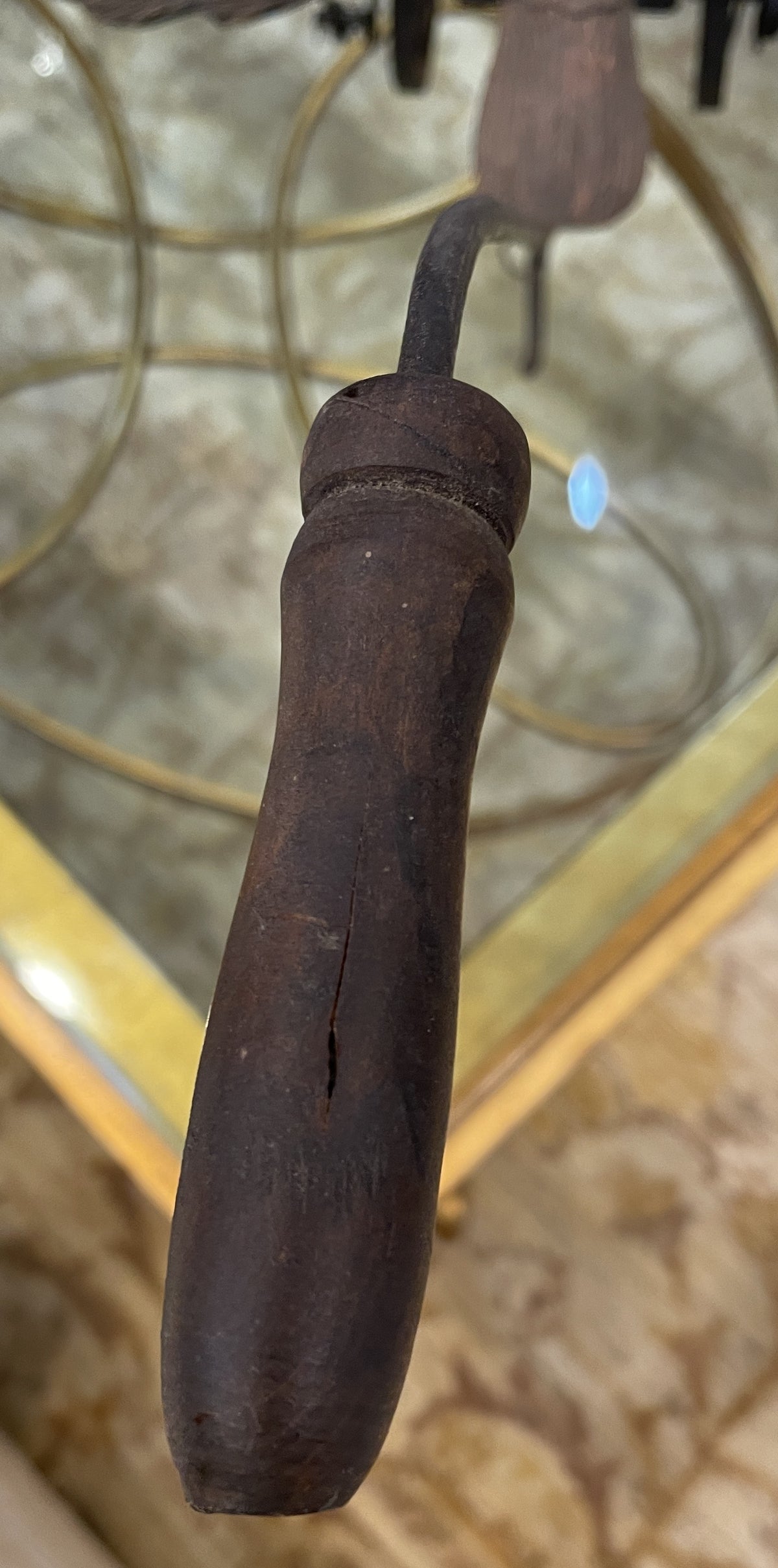 Antique Mechanical Carved and Painted Eagle Push Toy, 19th Century (0JL018)