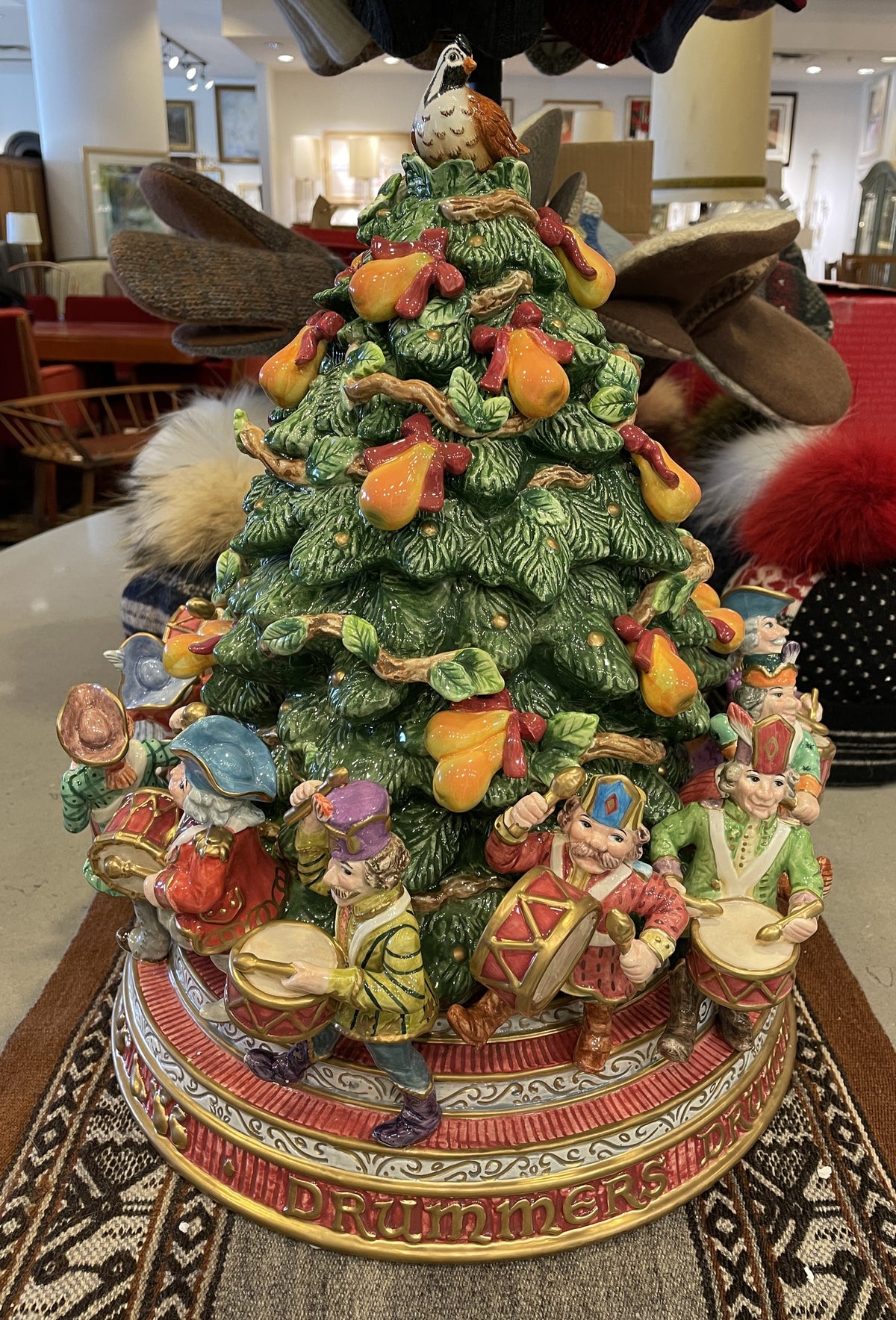 Fitz and Floyd 11 Drummers Drumming Cookie Jar with Cert and Box, AS IS (0Q7002)
