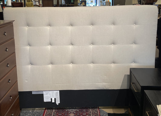 Pottery Barn King Upholstered Tufted Bed AS IS