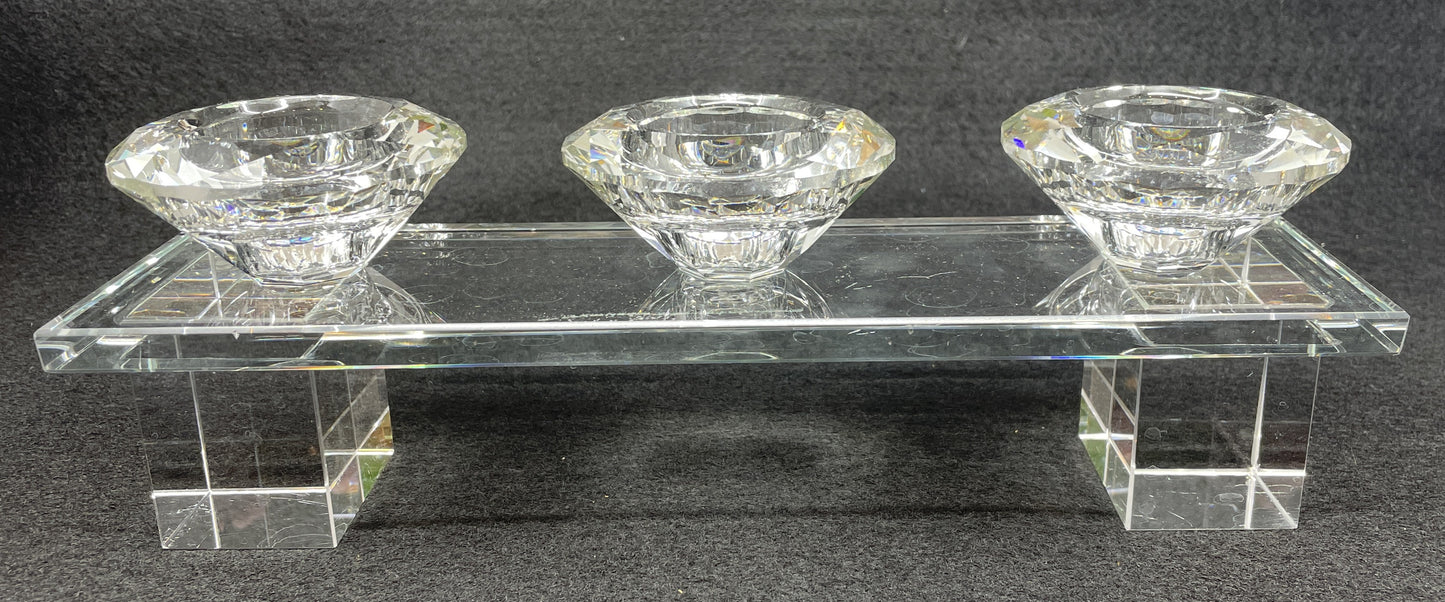 Crystal Diamond Trio Candlestick (0JL01F)