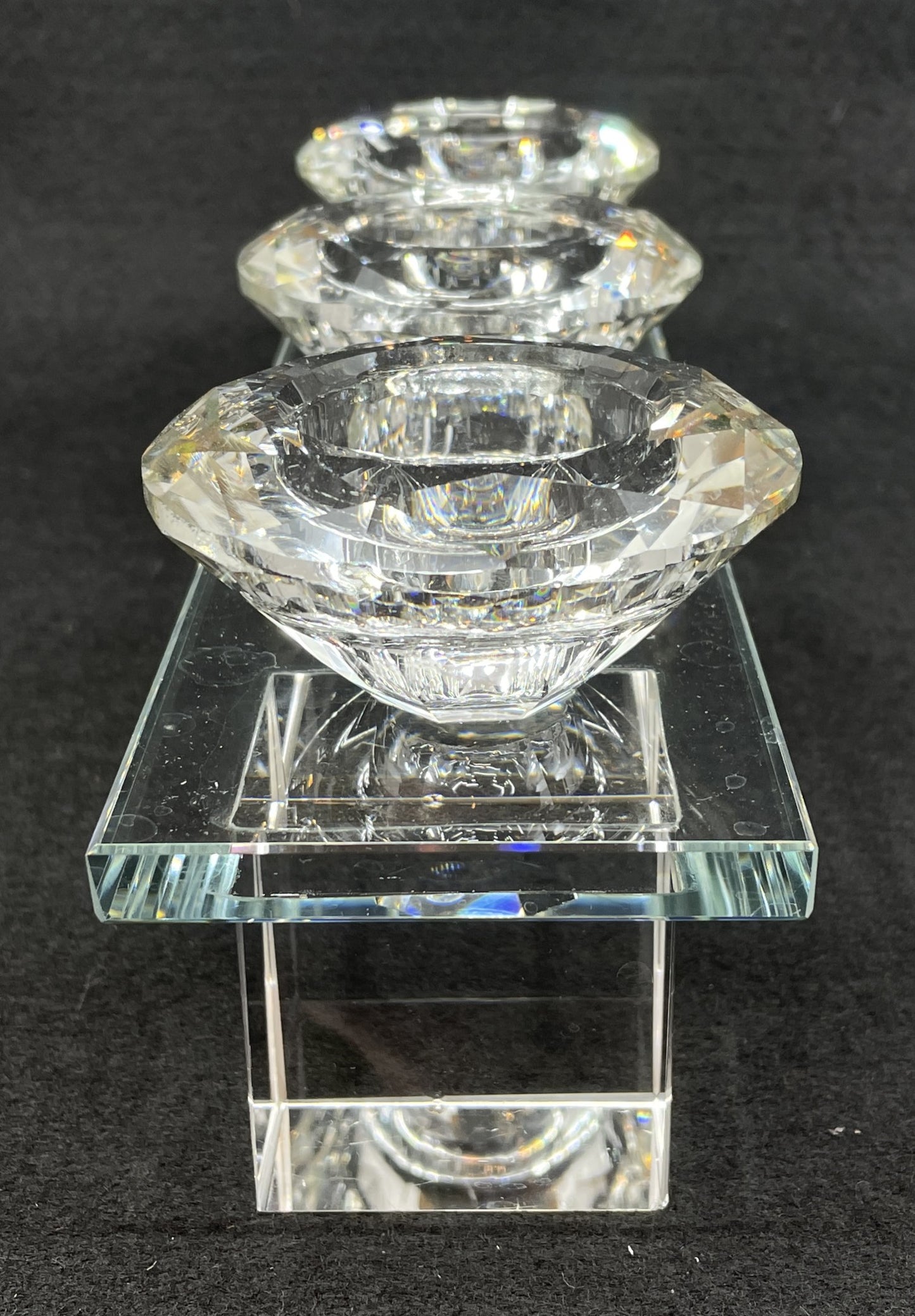 Crystal Diamond Trio Candlestick (0JL01F)