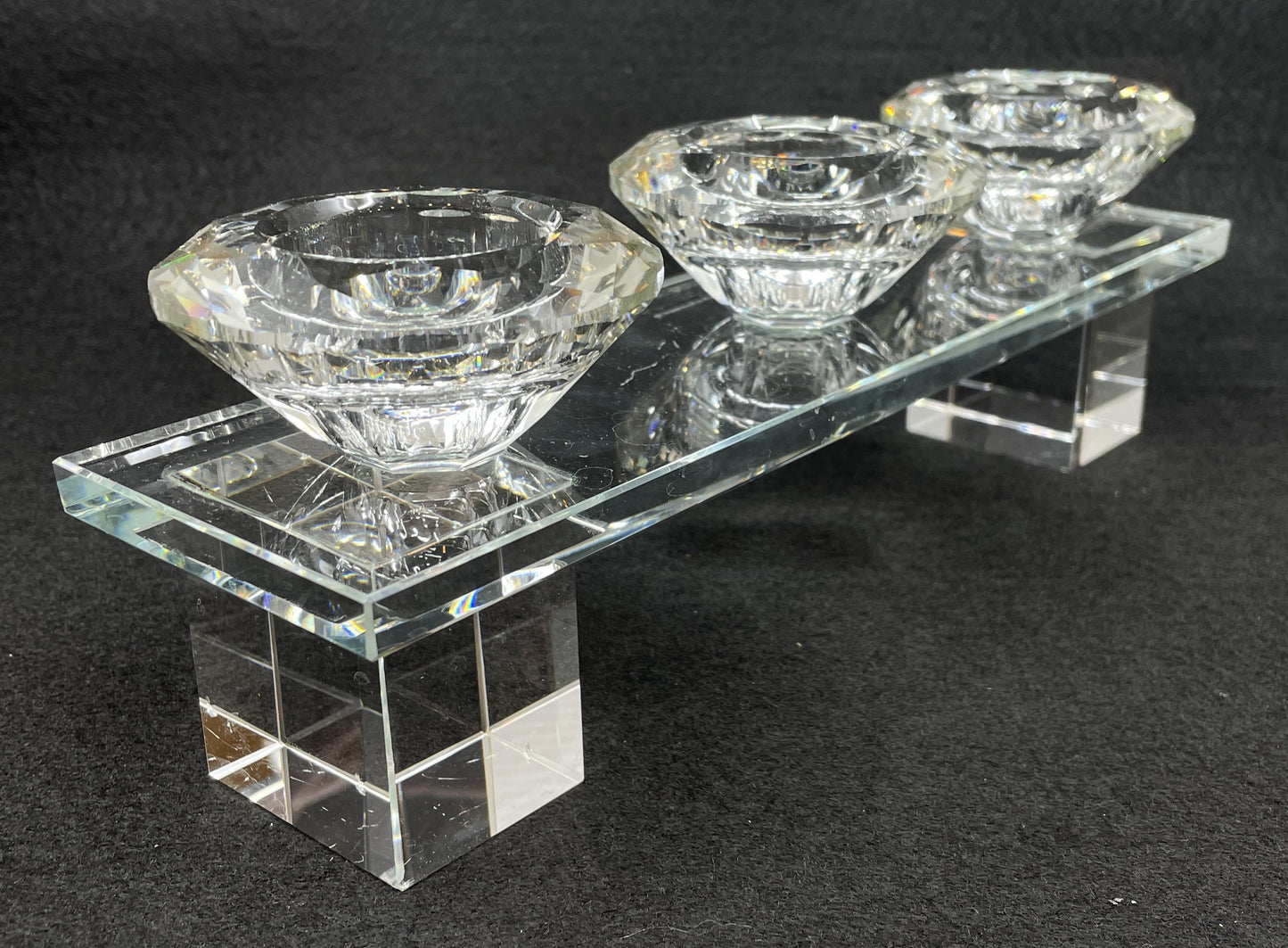 Crystal Diamond Trio Candlestick (0JL01F)