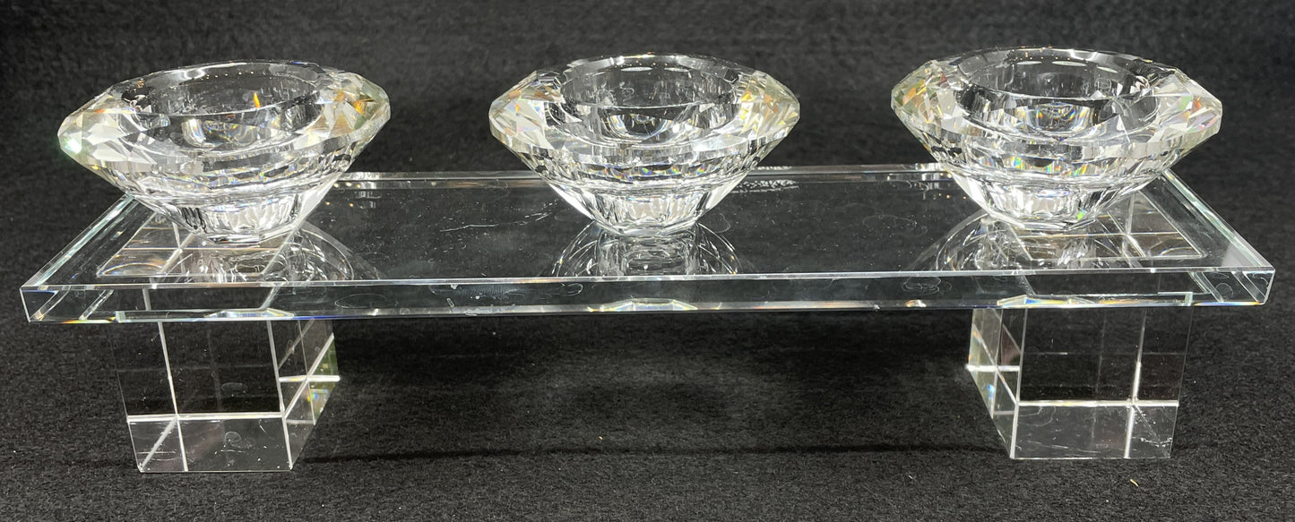 Crystal Diamond Trio Candlestick (0JL01F)
