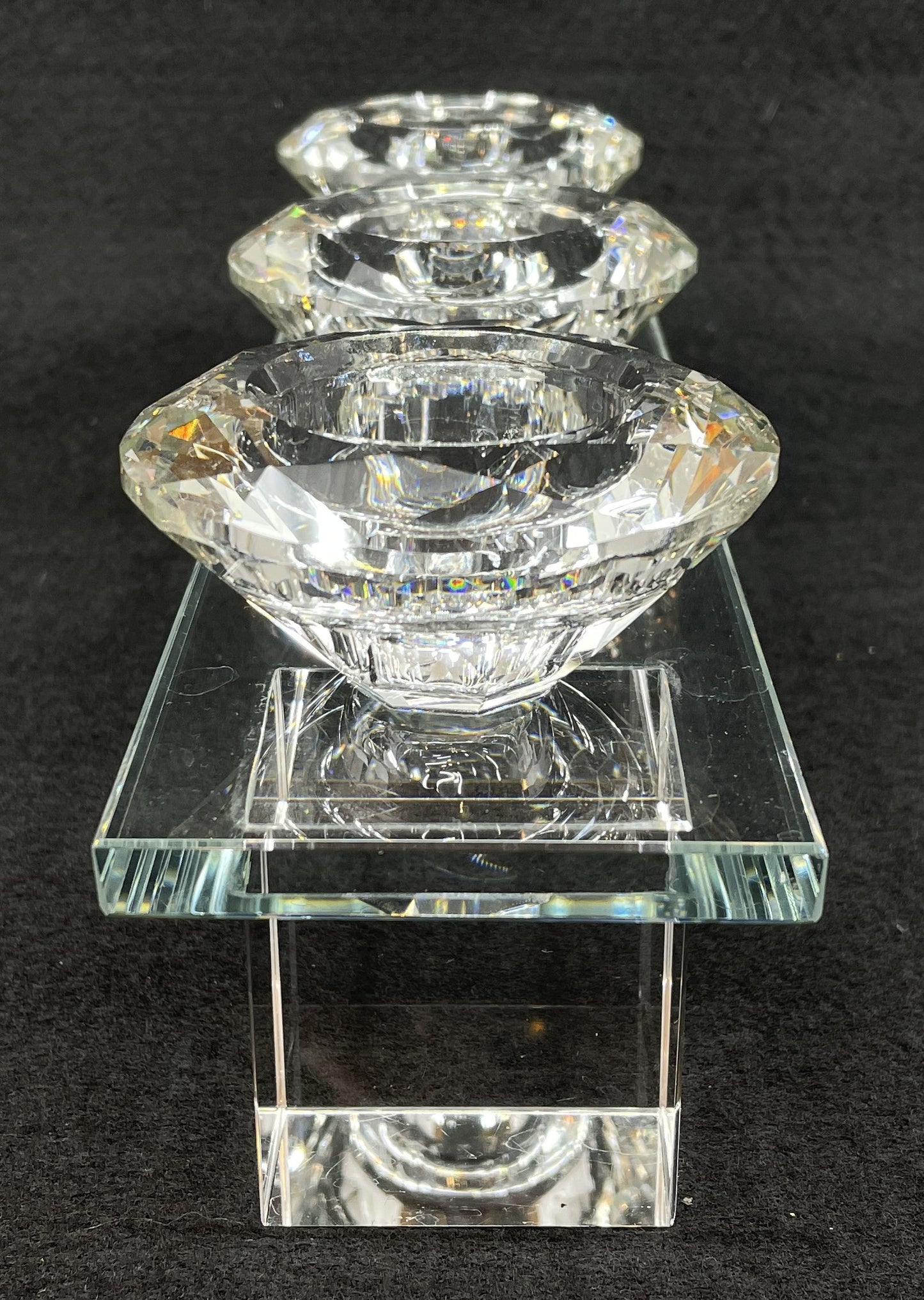 Crystal Diamond Trio Candlestick (0JL01F)