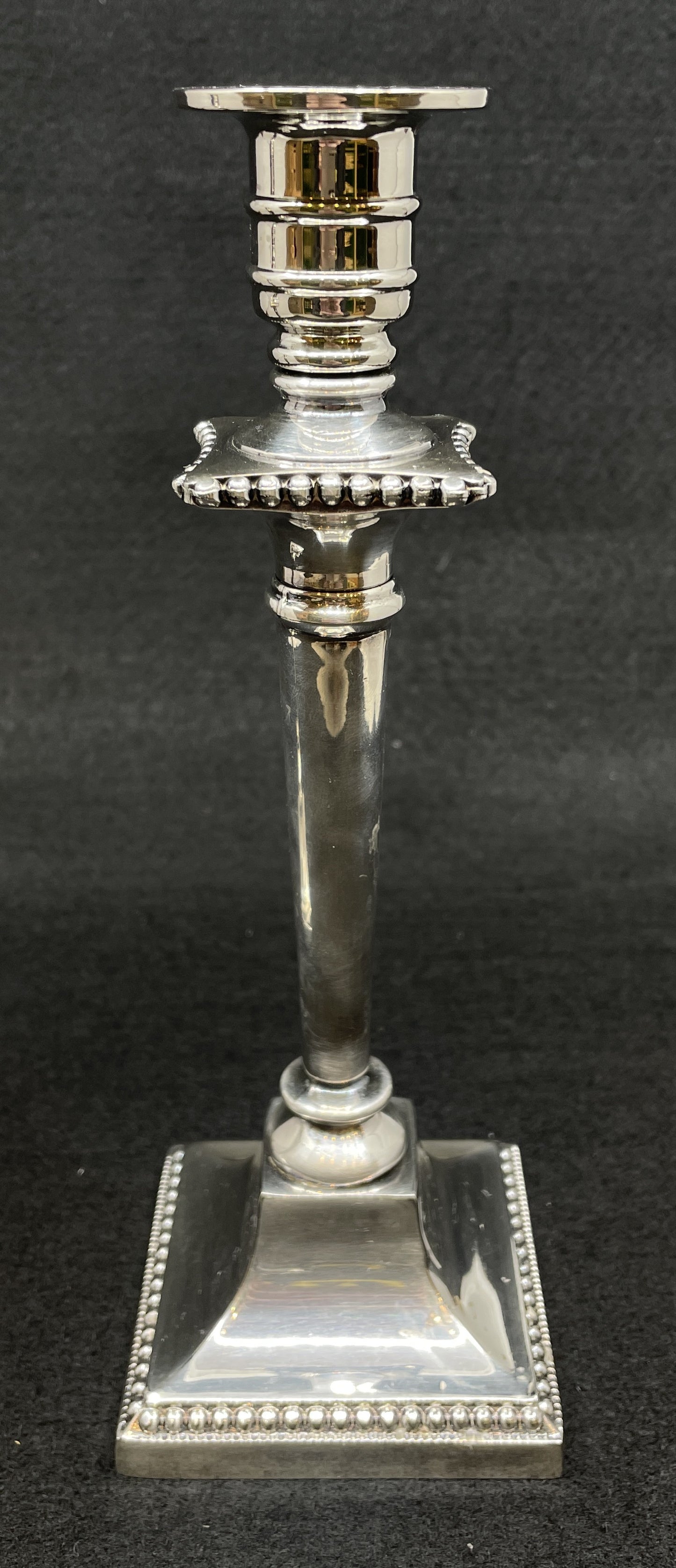 Silverplate George III Reproduction Candlesticks, a pair (0JL01G)