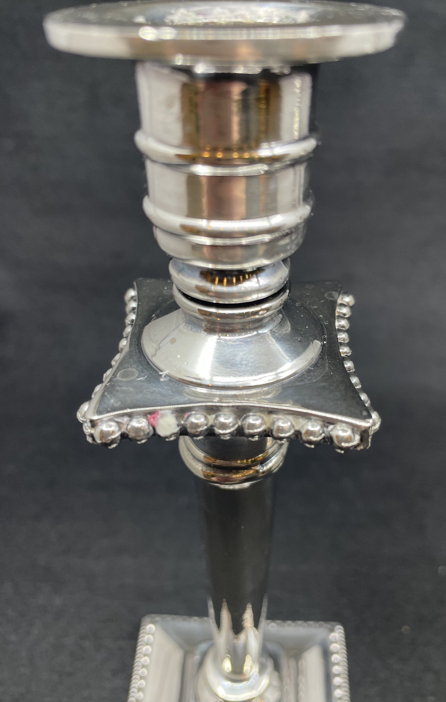 Silverplate George III Reproduction Candlesticks, a pair (0JL01G)