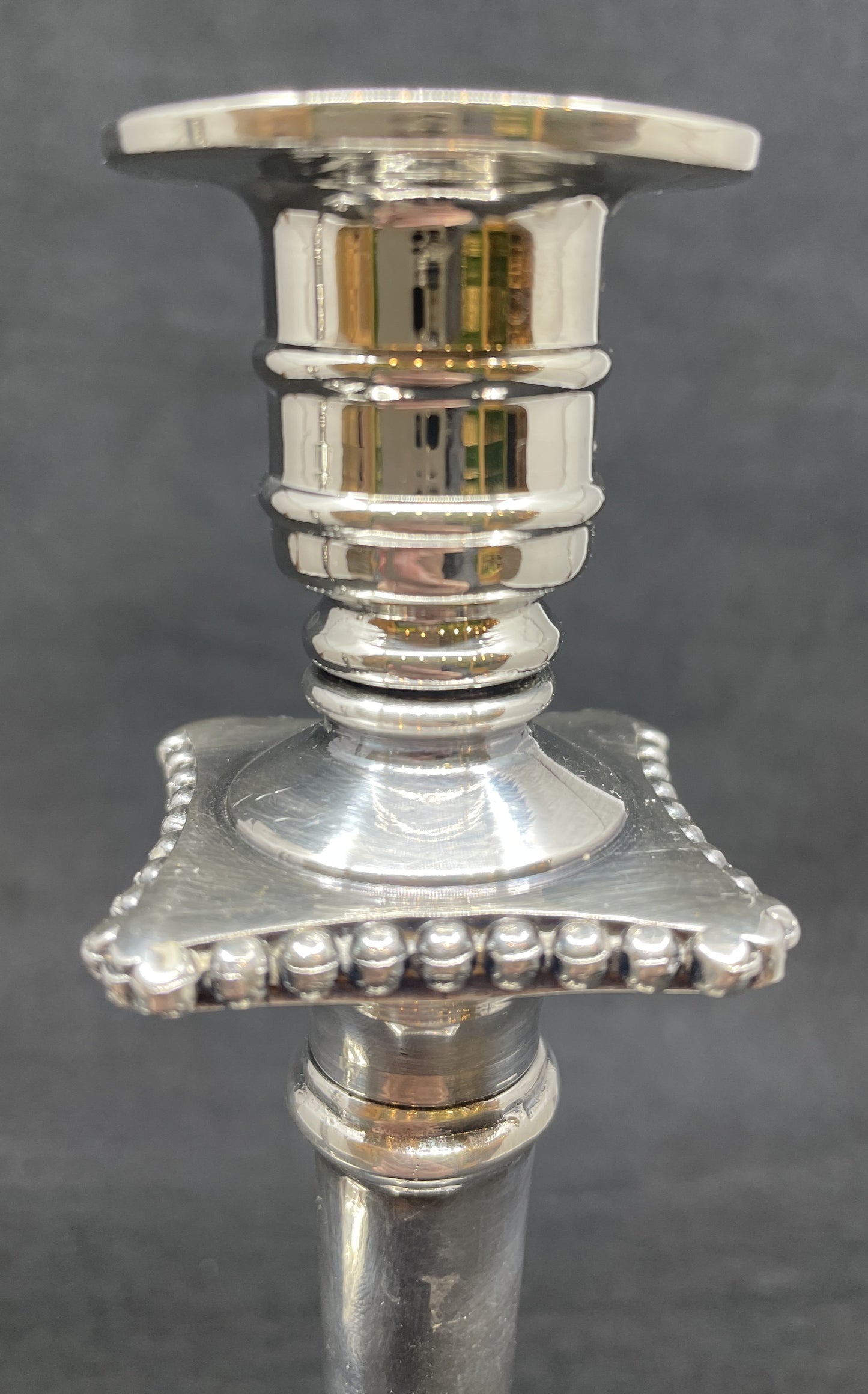 Silverplate George III Reproduction Candlesticks, a pair (0JL01G)