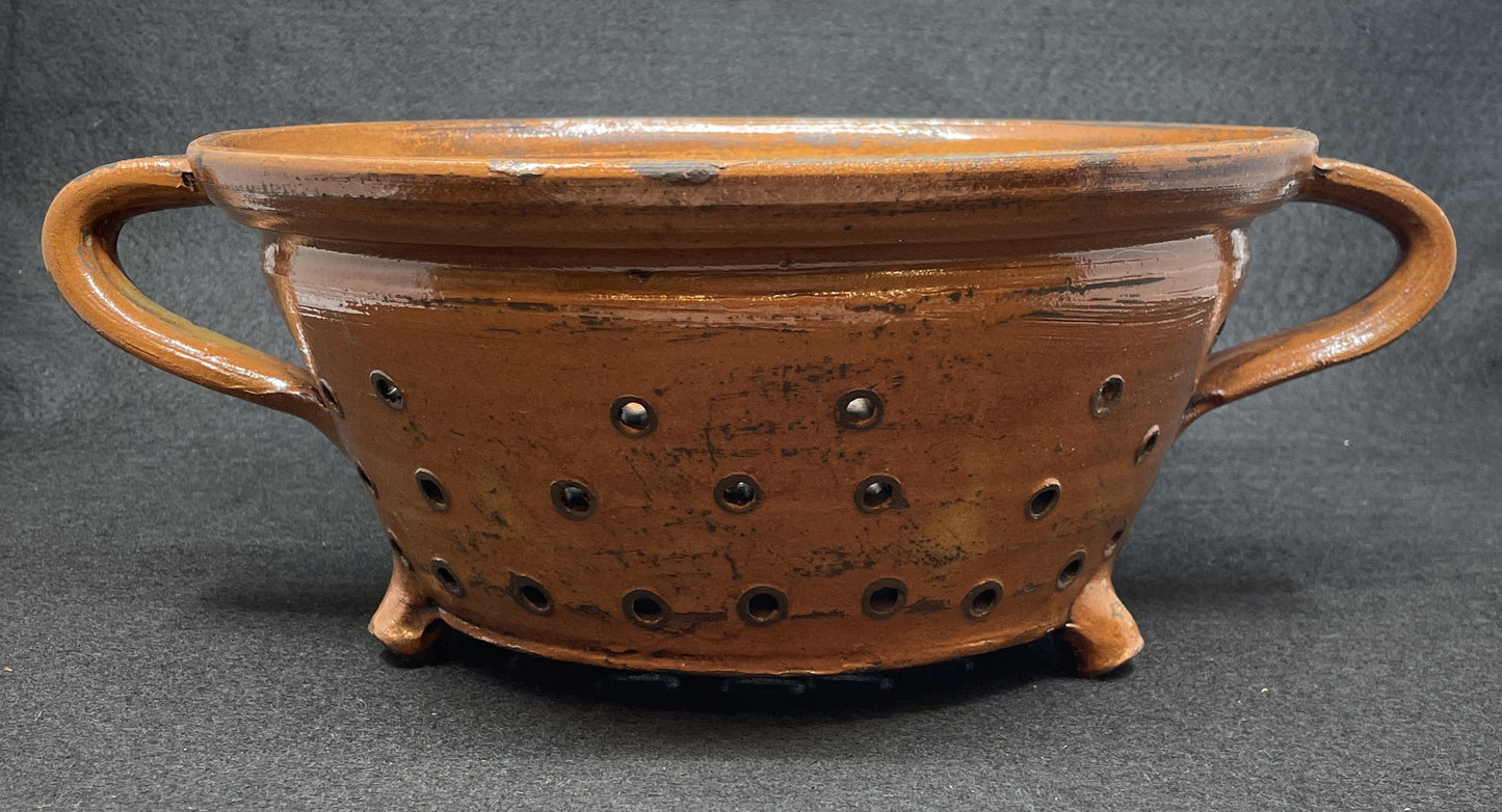 Antique French Terracotta Strainer (0JL01L)