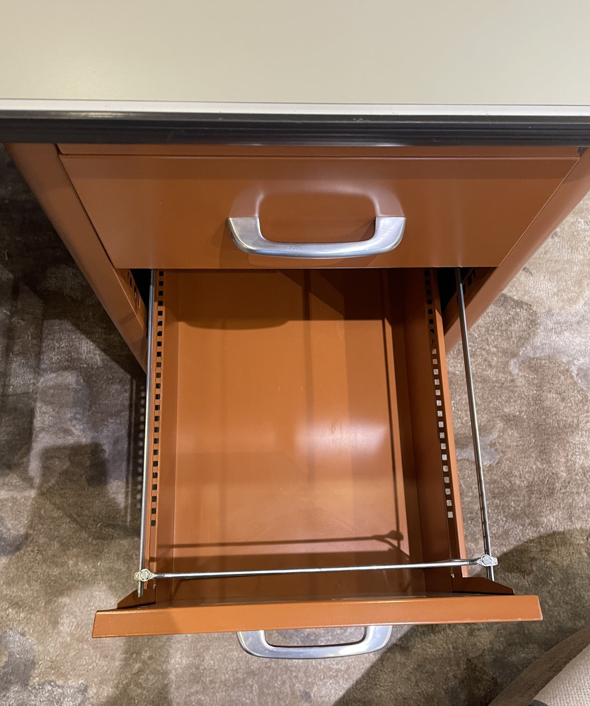 Vintage Allsteel Orange Tanker Desk (03N008)