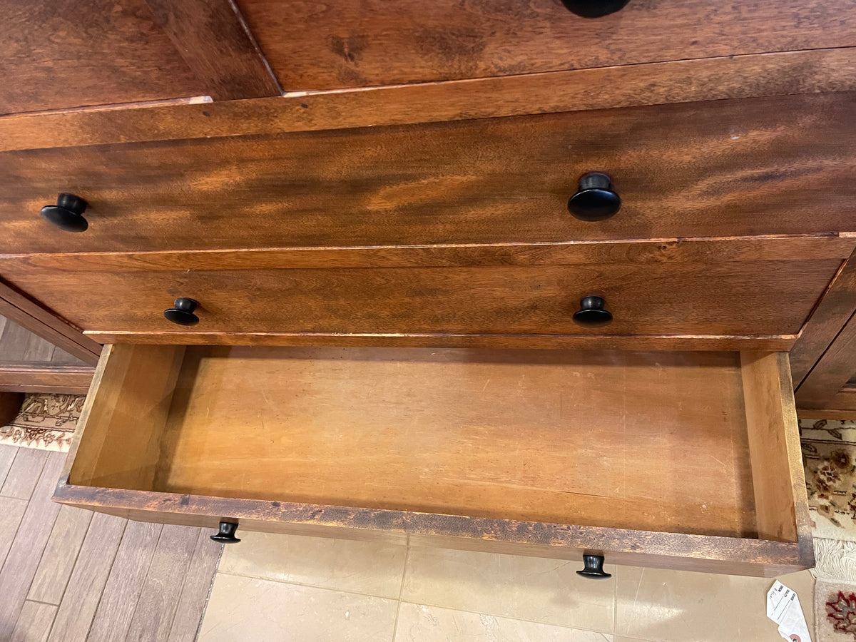 Antique 1900s Chicago Sideboard with mirrored gallery, Empire influence (03N007)