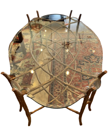 Dennis and Leen Faux Bois Gilt Bronze Coffee Table