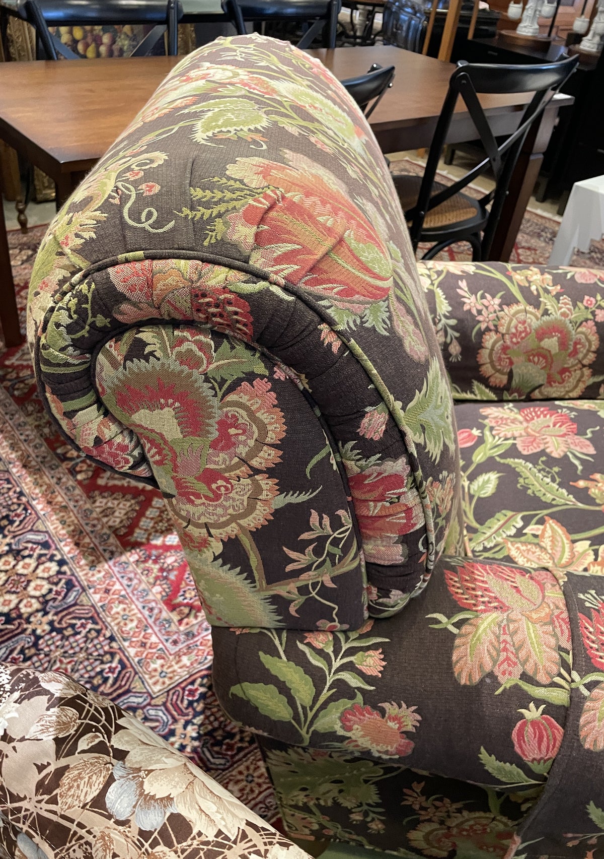 Paisley Ethan Allen Club Chair, browns (0Q6003)