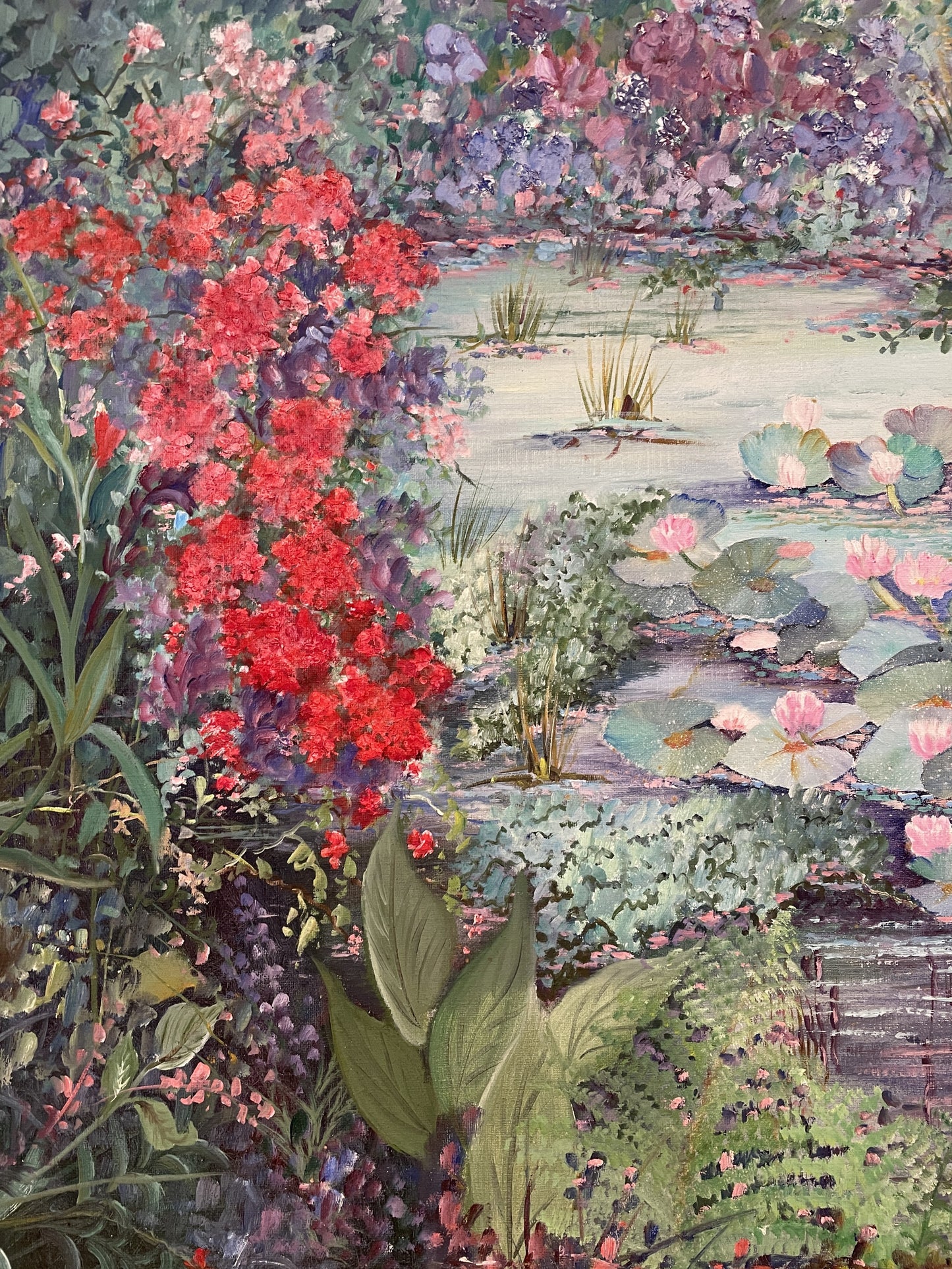 Jeanette Wittenberg Oil on Canvas, Lilies on the Pond (0I8002)